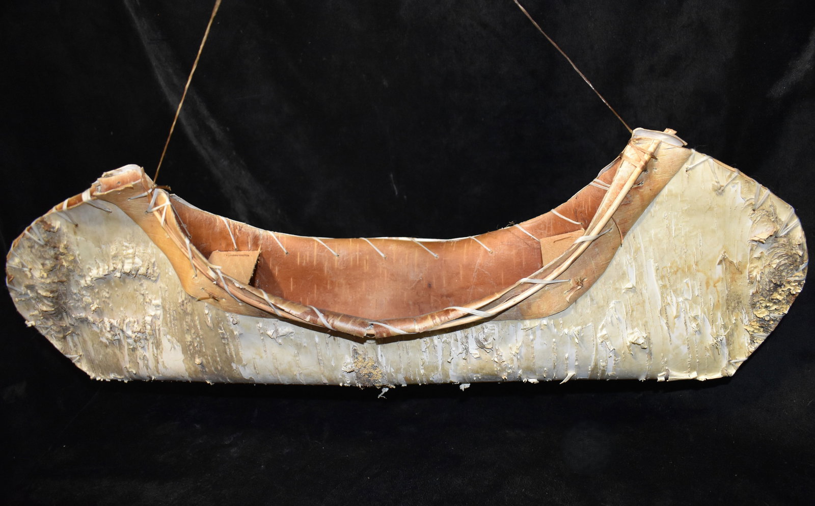 23" Native American Hand Crafted Birch Bark Canoe: 23" Native American Hand Crafted Birch Bark Canoe. Excellent/New Condition. Ex Pride of the Nations Store. Native American Home Decor.
