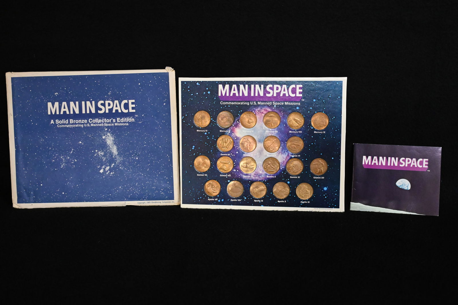 1969 NASA Man in Space 21 Bronze Medal Set Commemorating U.S. Manned Space Missions. (1 of 5)