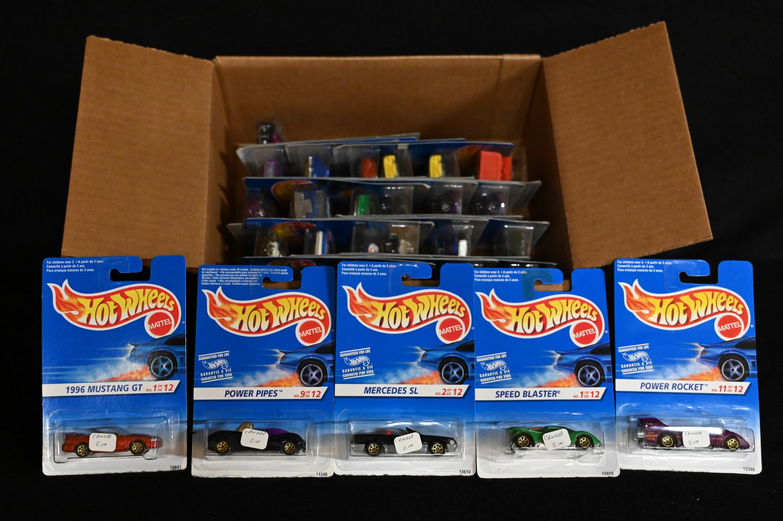 Mattel Hot Wheels Assortment contains 30 cars. All cars are brand new and in their original card.: Mattel Hot Wheels Assortment contains 30 cars. All cars are brand new and in their original card. We made sure the number of cars was correct and did not search through them. Most or all appear to be 