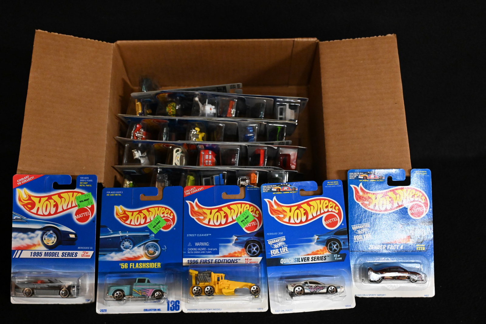 Mattel Hot Wheels Assortment contains 30 cars. All cars are brand new and in their original card.: Mattel Hot Wheels Assortment contains 30 cars. All cars are brand new and in their original card. We made sure the number of cars was correct and did not search through them. Most or all appear to be 