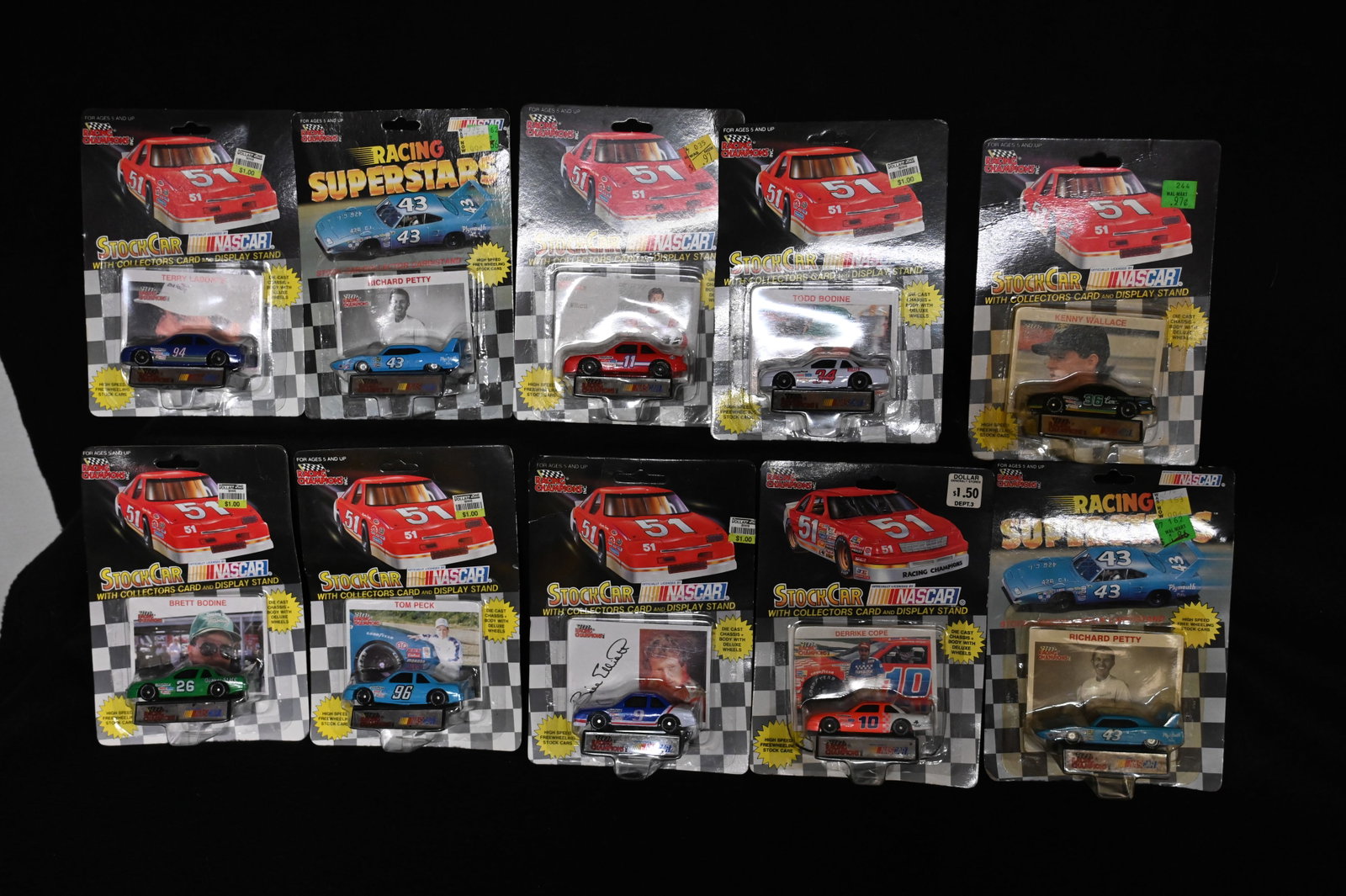1991 Racing Champions NASCAR 1/64 Scale Diecast Cars Group of 10 brand new in the original: 1991 Racing Champions NASCAR 1/64 Scale Diecast Cars Group of 10 brand new in the original packaging.