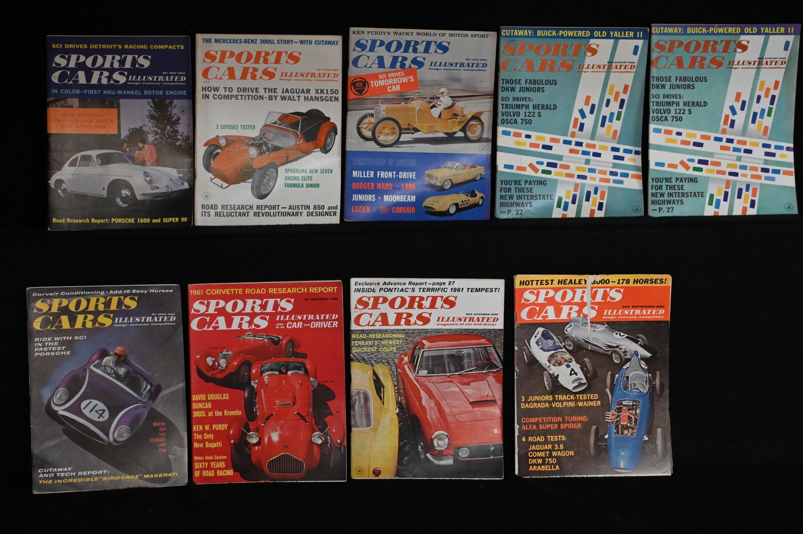 1960 Sports Cars Illustrated Magazines 9 Issues. Includes drag racing articles and all kinds of: 1960 Sports Cars Illustrated Magazines 9 Issues. Includes drag racing articles and all kinds of tips to build and maintain high powered motors and cars from 64 years ago. It's very enjoyable to flip t