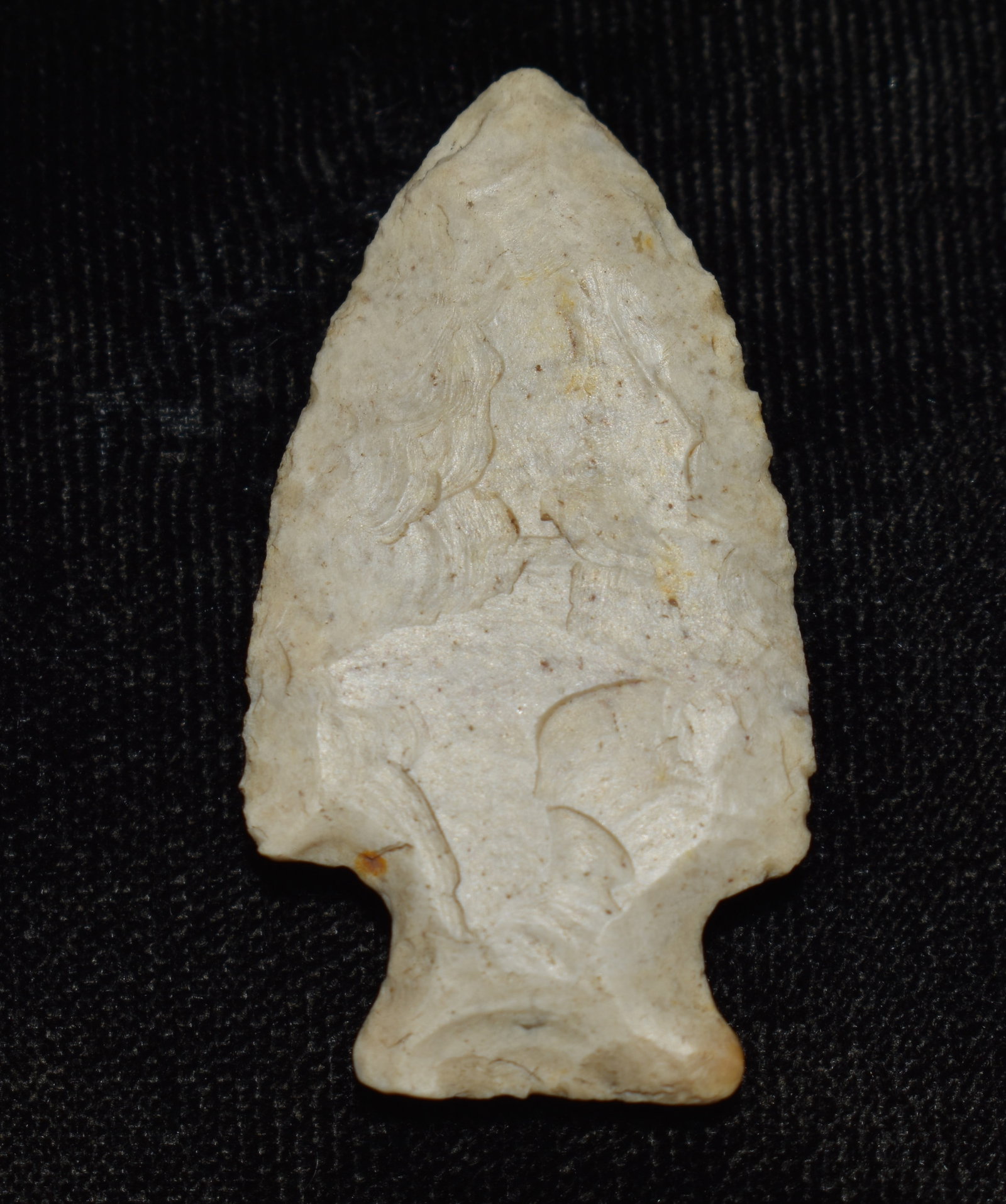 1 5/8" Bottleneck found in Pettis County, Missouri: 1 5/8" Bottleneck found in Pettis County, Missouri. Ex George Wolf Collection.