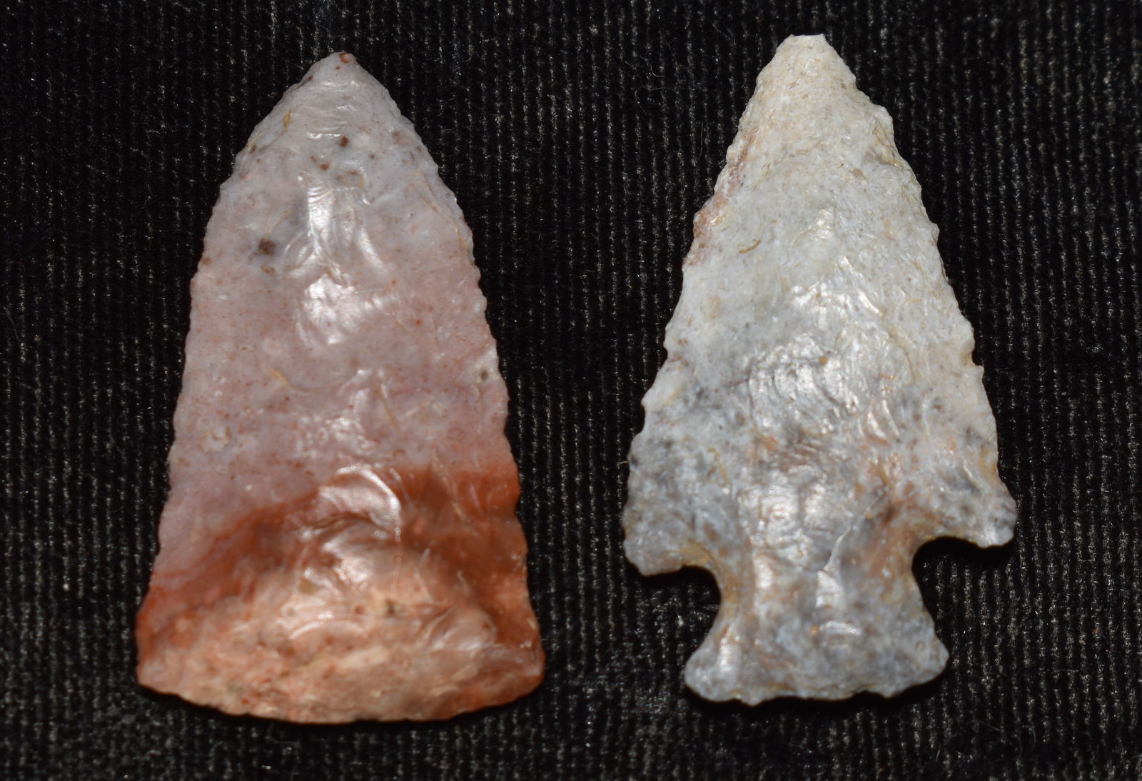 2 Colorful Arrowheads found in Madison County, Illinois (1 of 7)