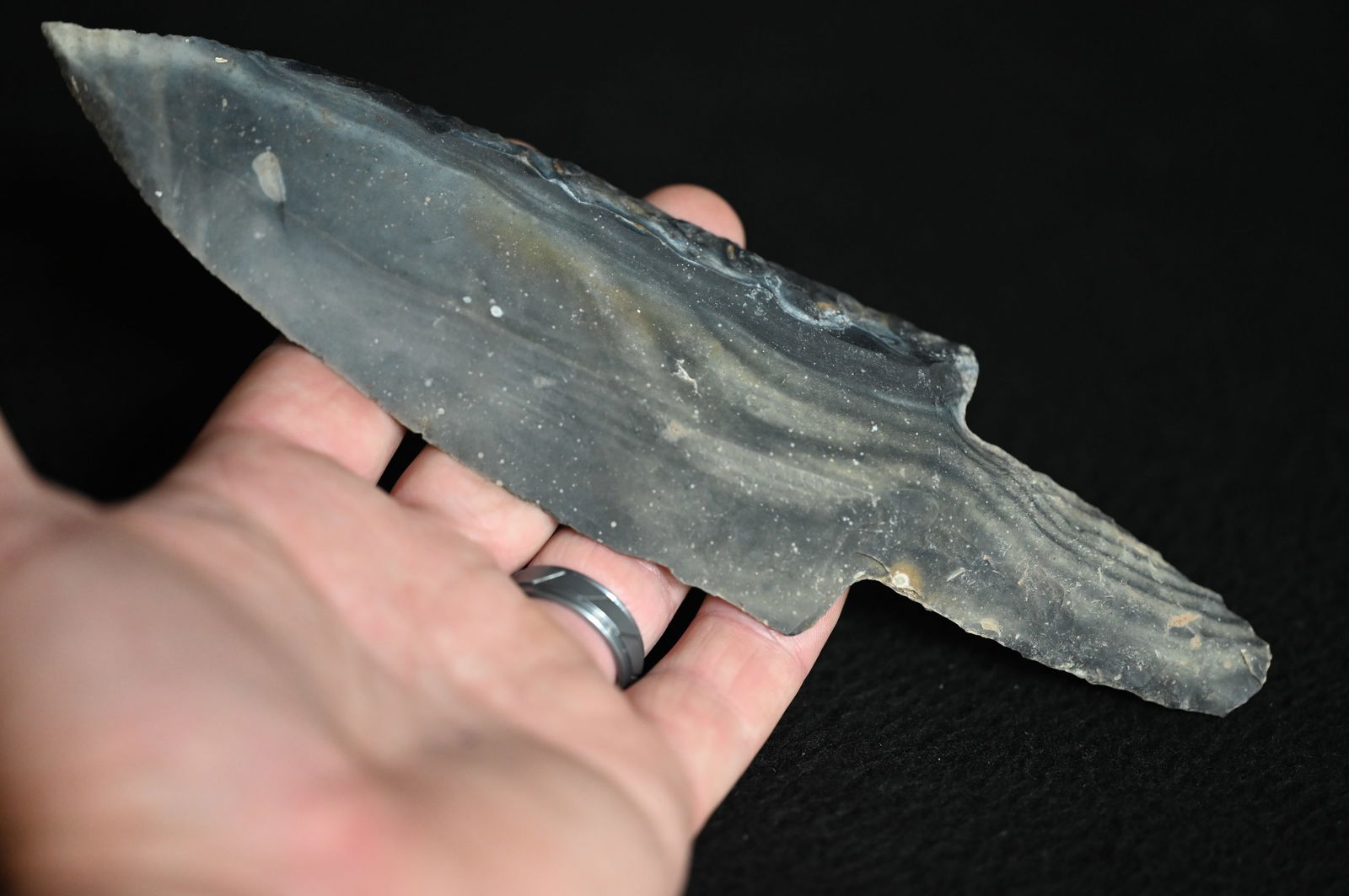 6" Pre-Colombian Mayan Bifaced Dagger: 6" Pre-Colombian Mayan Bifaced Dagger. Ex Dr Whitey Steinman Collection.