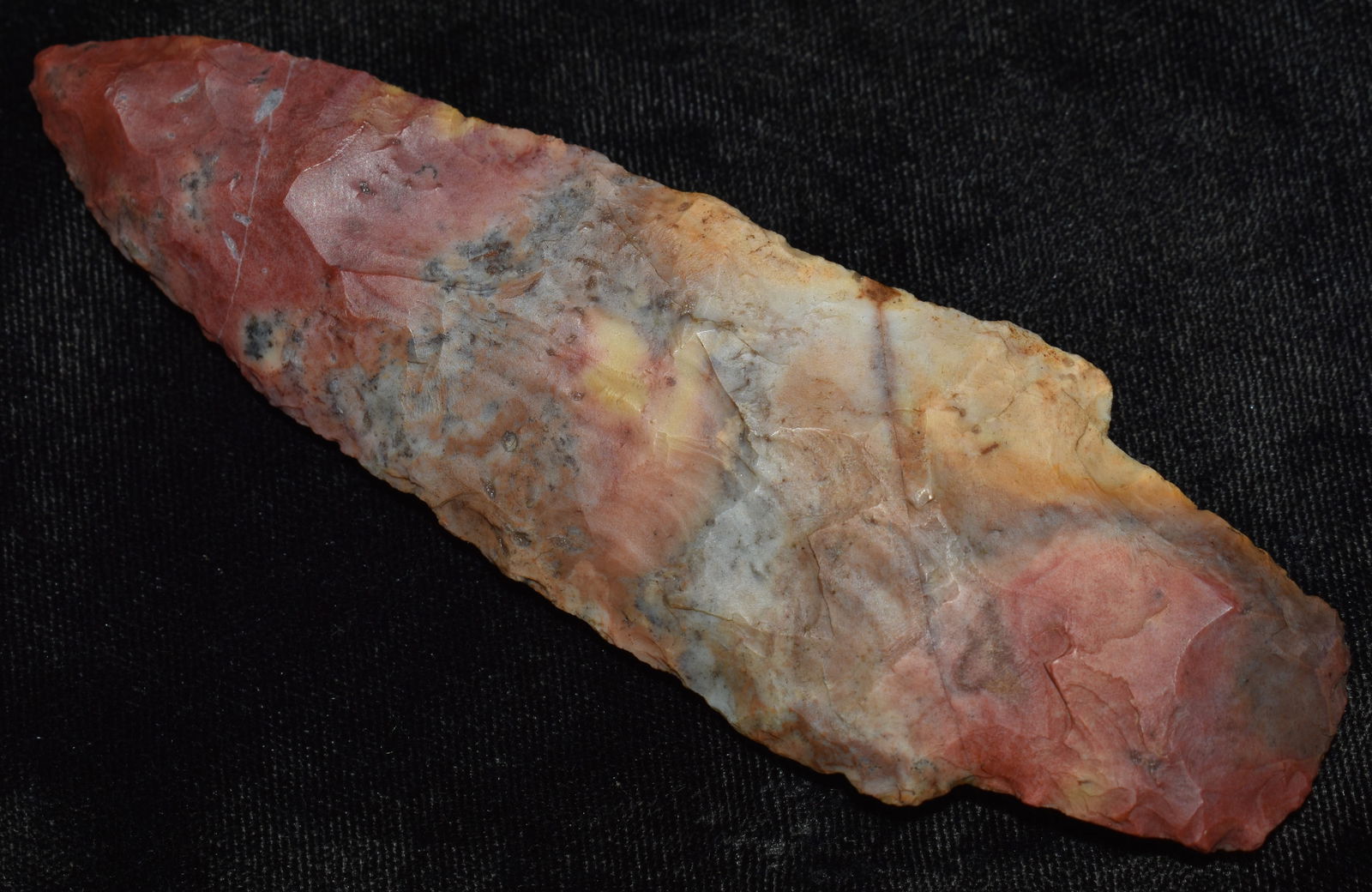 4 3/4" Colorful Flint Ridge Chalcedony Adena found in Licking County, Ohio (1 of 10)