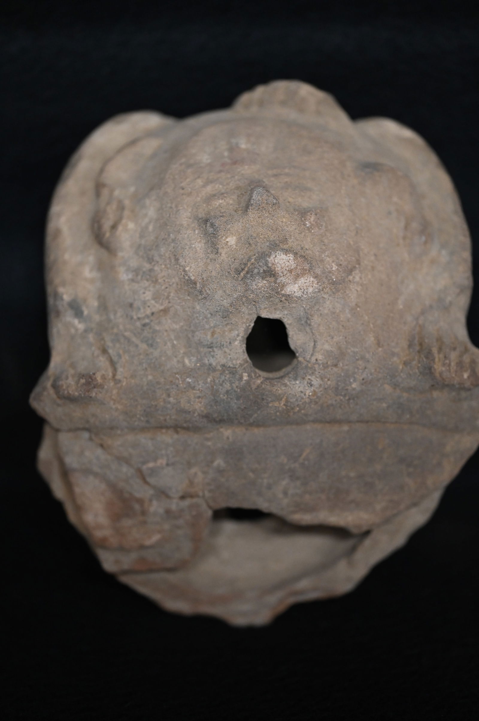 Pre-Columbian Mayan Clay Pottery Effigy Large Figure Head  6 1/4".  circfa 2000 BP (1 of 9)