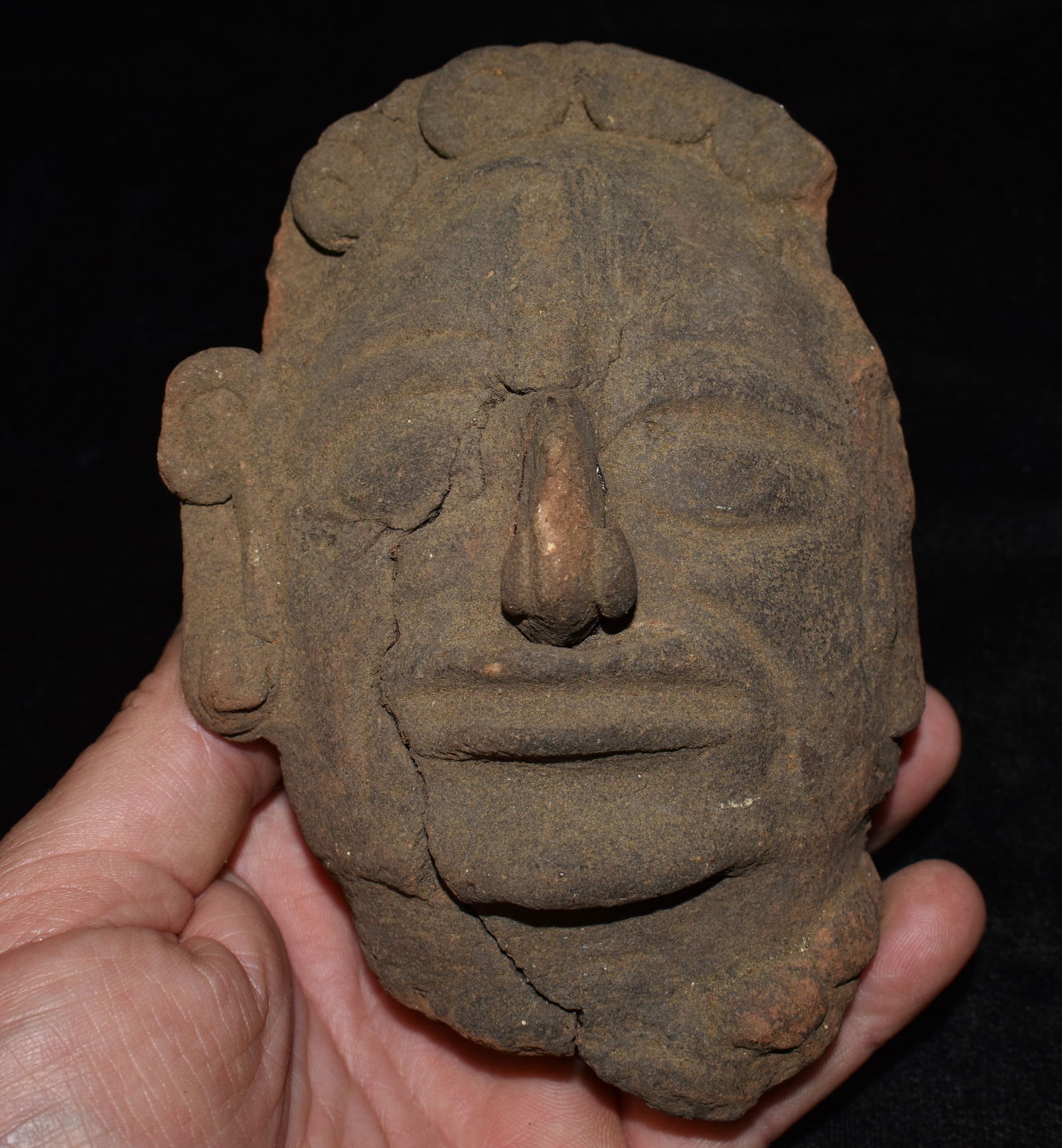 Thick Pre-Columbian Mayan Face Effigy  circa 2000 BP (1 of 7)