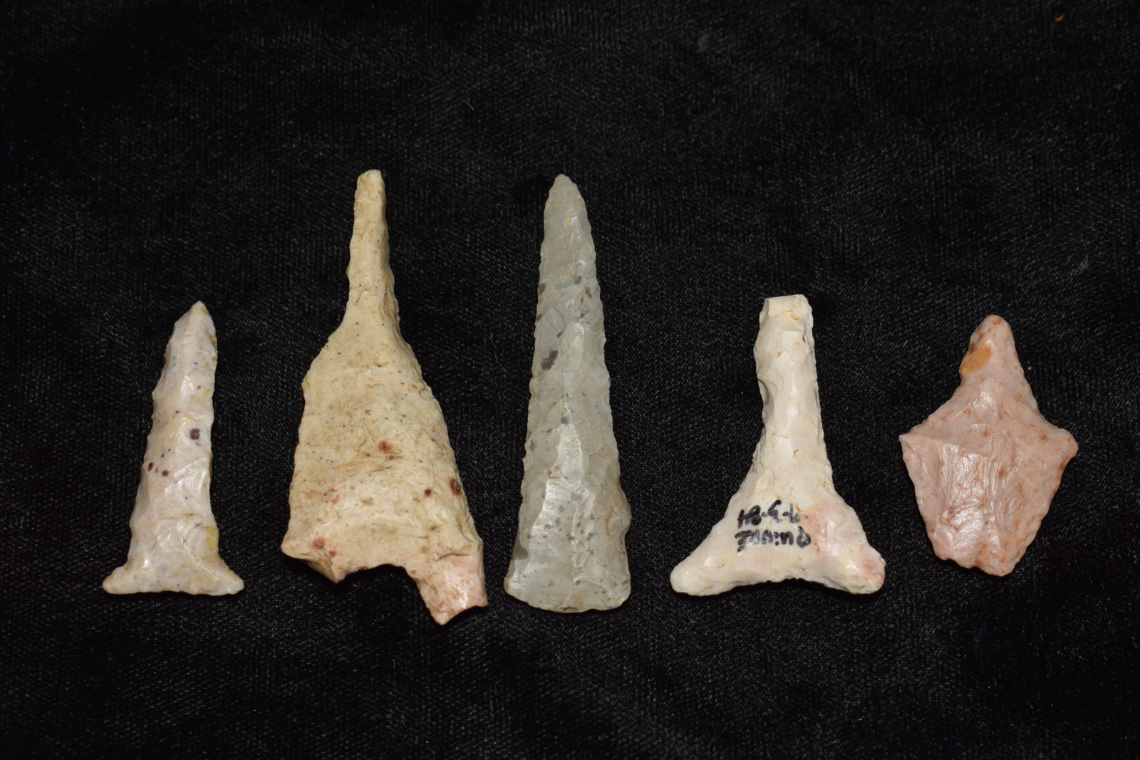 Group of 5 Drills found in Pettis County, Missouri: Group of 5 Drills found in Pettis County, Missouri. Drills and perforators in this group measure 1 1/4" to 2 3/8" Ex George Wolf Collection