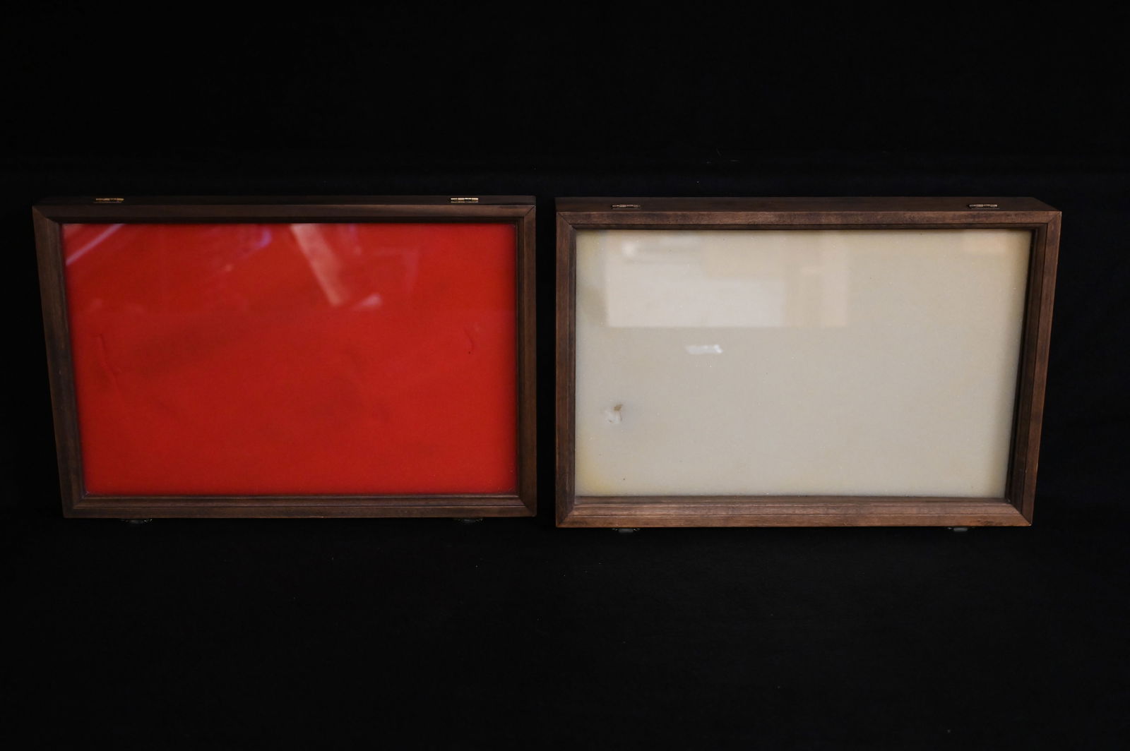 2 Walnut Display Cases 12" x 18" one made by Blue Grass Case Company. (1 of 4)