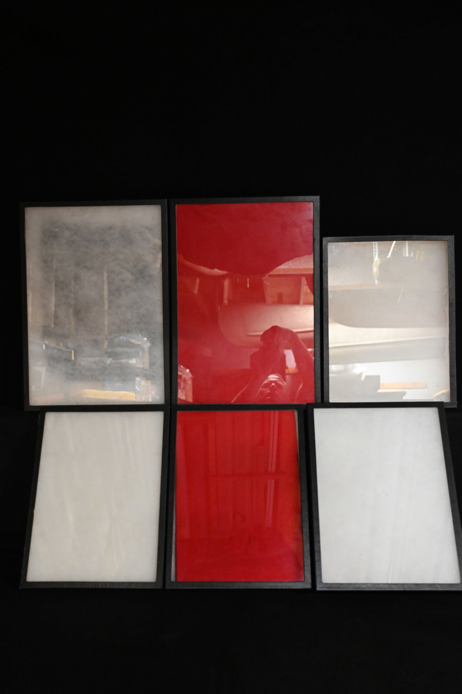 6 Riker Display Cases Measuring 12 1/4" x 16 1/4" with a couple thicker ones and 14 1/2" x 20 1/4". (1 of 4)