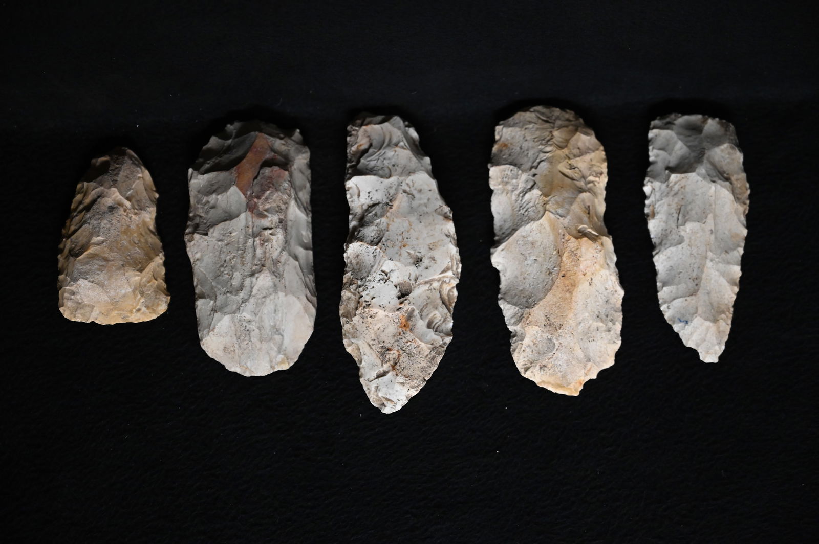 5 Large Flint Scrappers Found in Lee Co. Iowa.  Several are turtle/humpback style.  Longest is 7 (1 of 5)