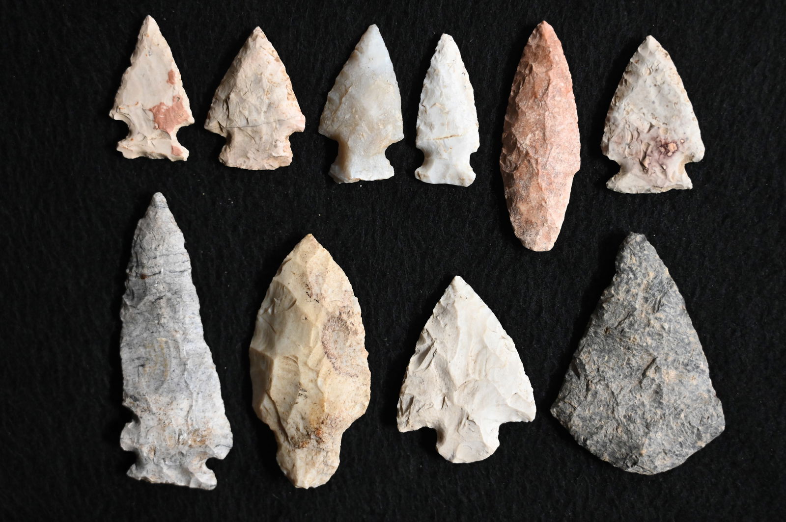 10 Arrowheads Found in Clark Co. Missouri Longest is 3 9/16 inches. (1 of 4)