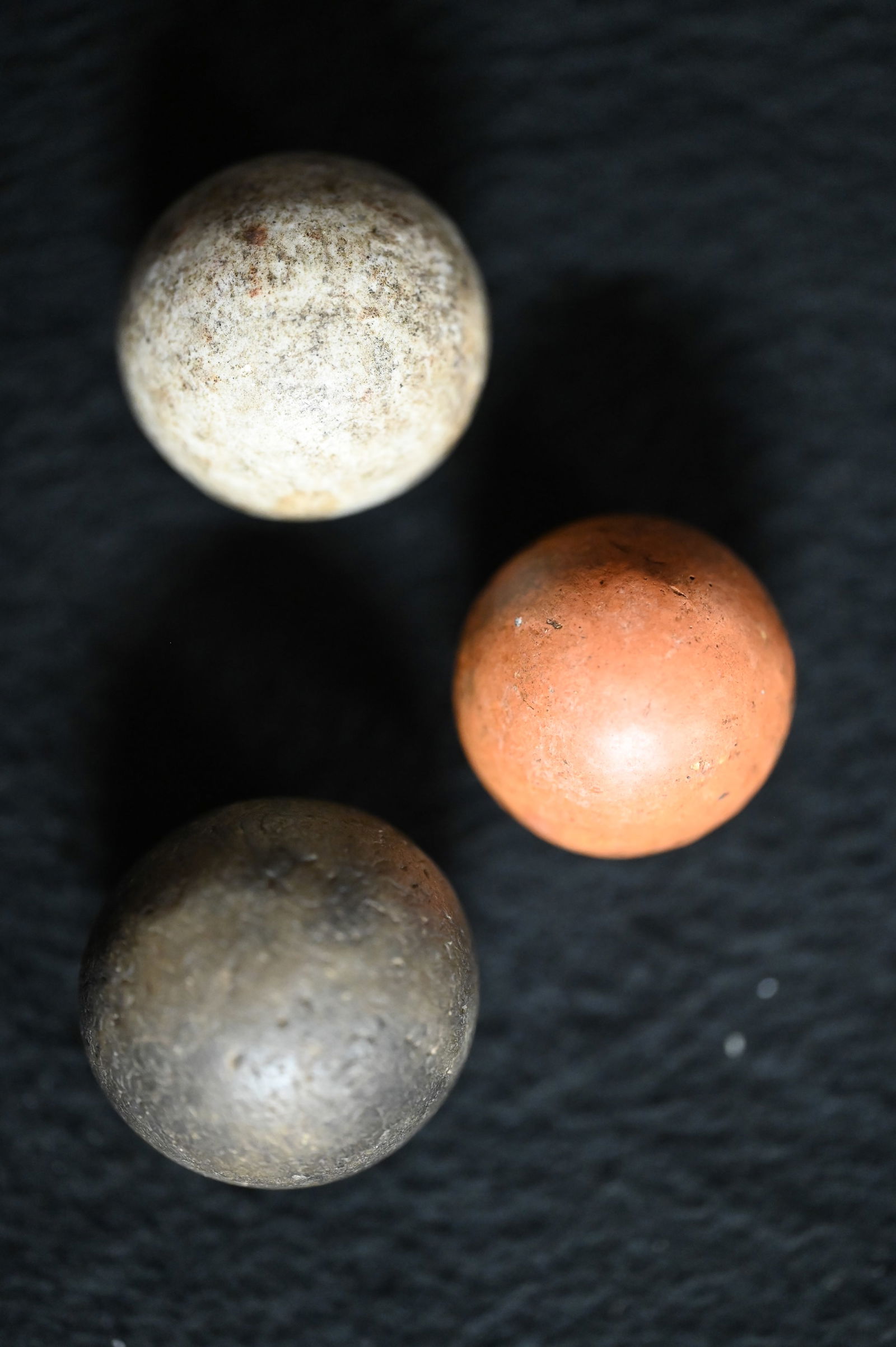 3 Stone Game Balls largest is 1 3/8" Found in St. Clair Co. Illinois. (1 of 5)