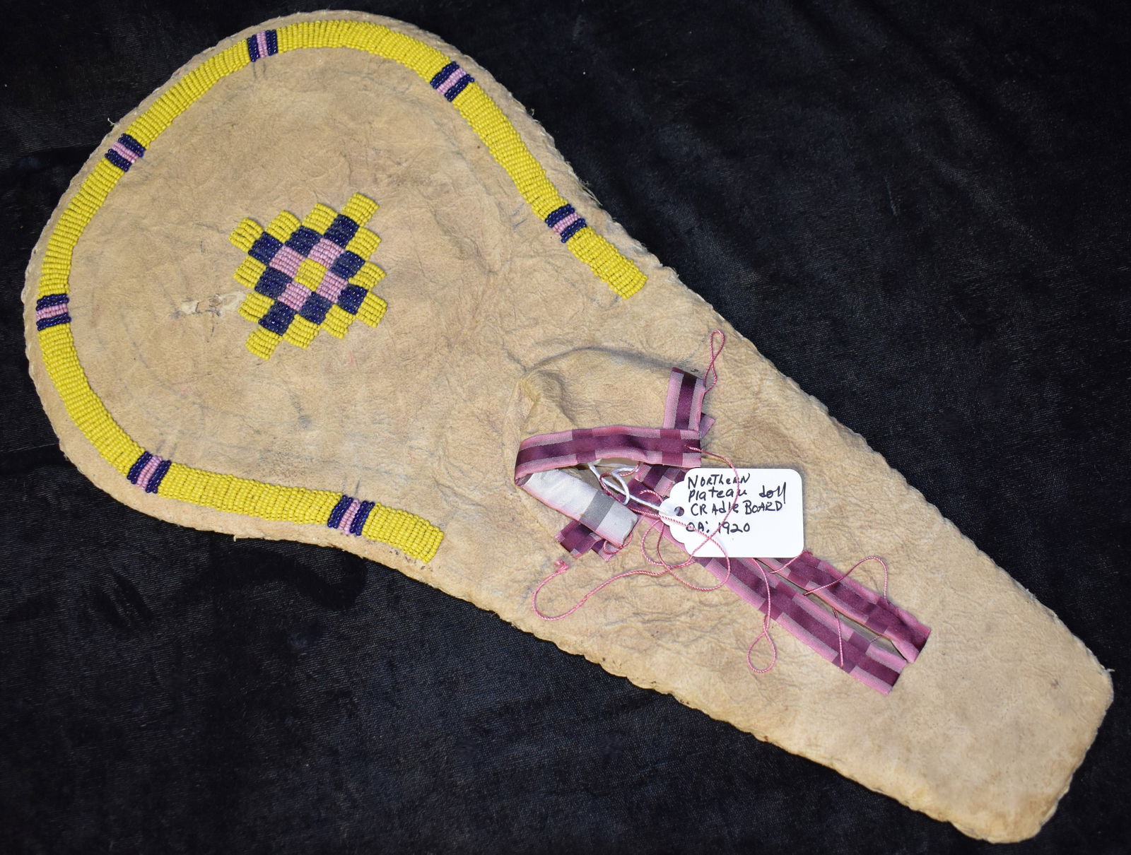 1920's - Northern Plateau Beadwork Indian Doll Cradle Board (1 of 7)