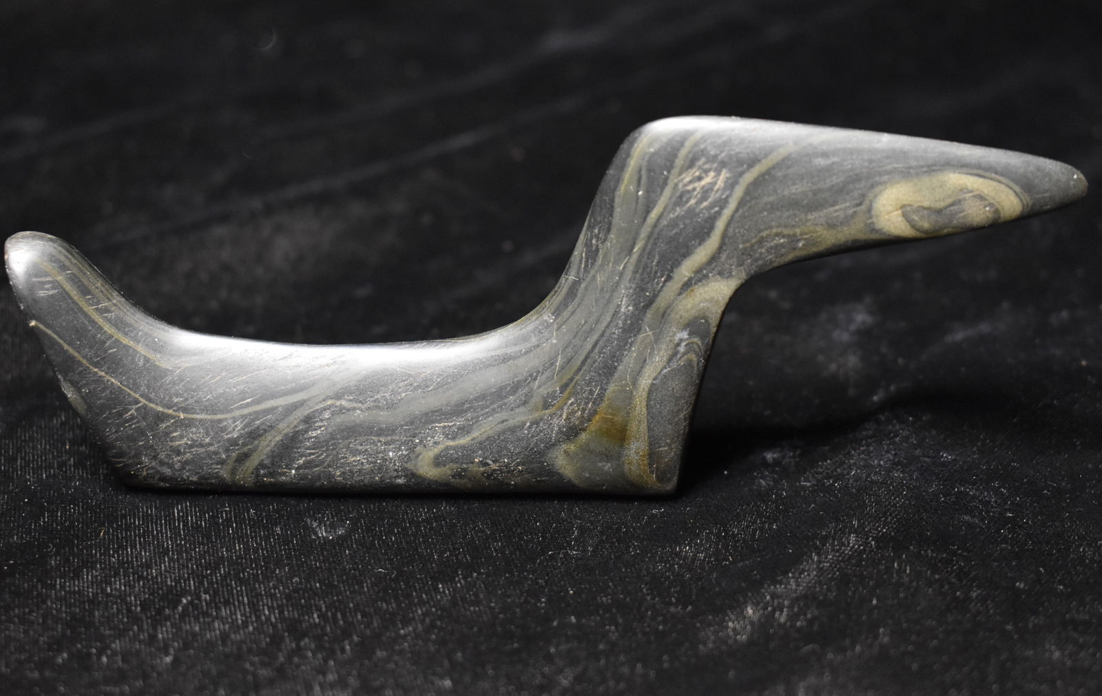 6 1/16" Banded Slate Bird stone - Modern Made (1 of 7)