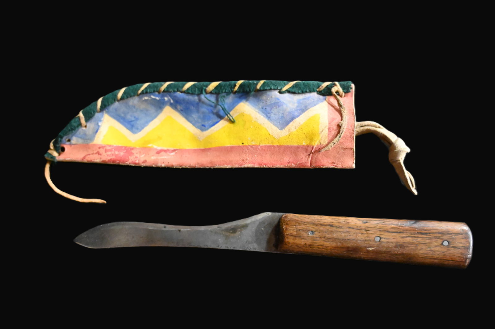 Parfleche Sheath with Vintage Knife.  8" Sheath 9 5/8" Knife. (1 of 5)