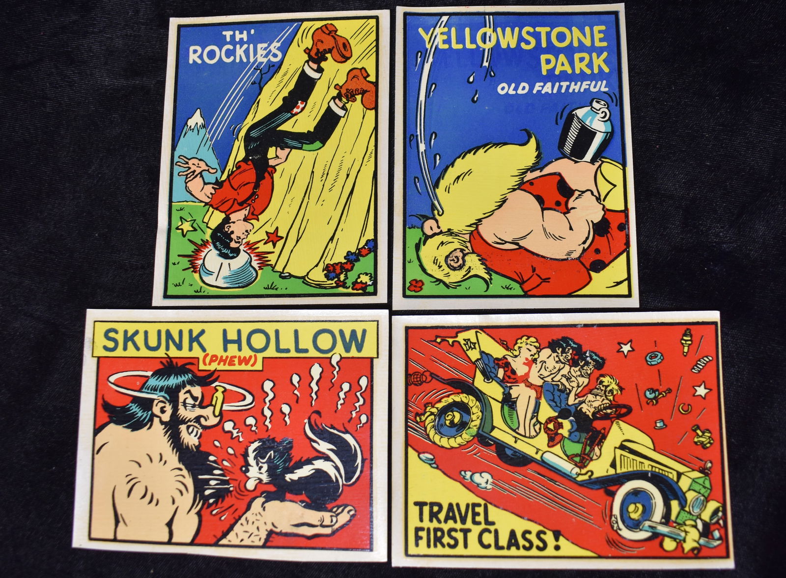 4 VINTAGE LI'L ABNER 1951 SOUVENIR TRAVEL DECAL COMIC NOVELTY ORIGINALs (1 of 3)