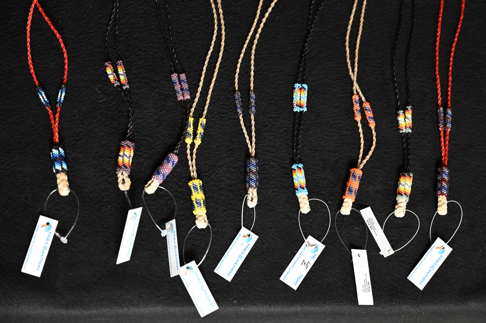 9 Beaded Rope Necklaces Native American Made. Ex: Pride of The Nations Store.: 9 Beaded Rope Necklaces Native American Made. Ex: Pride of The Nations Store.
