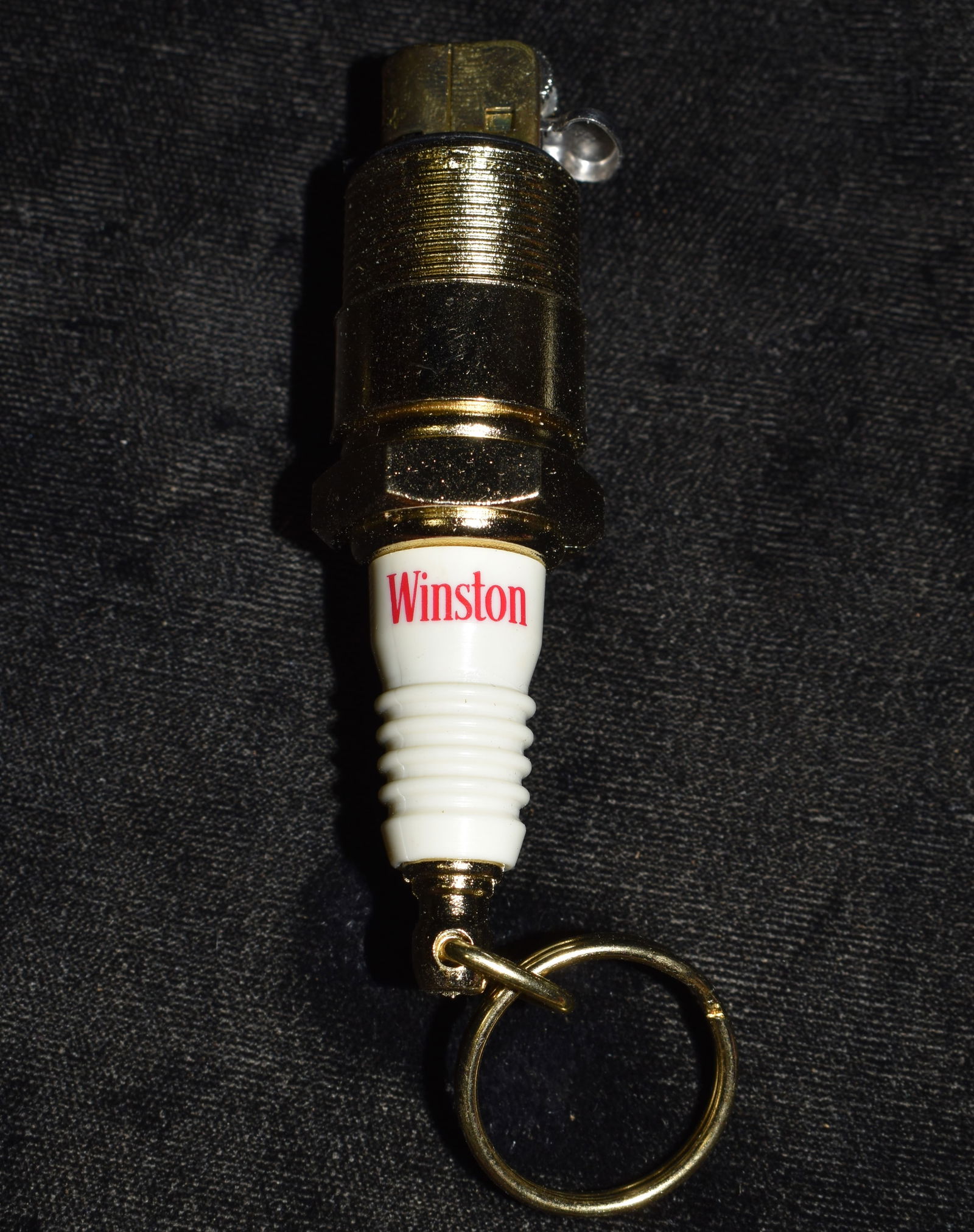 1990s Winston Spark Plug Novelty Keychain Butane Lighter (1 of 5)