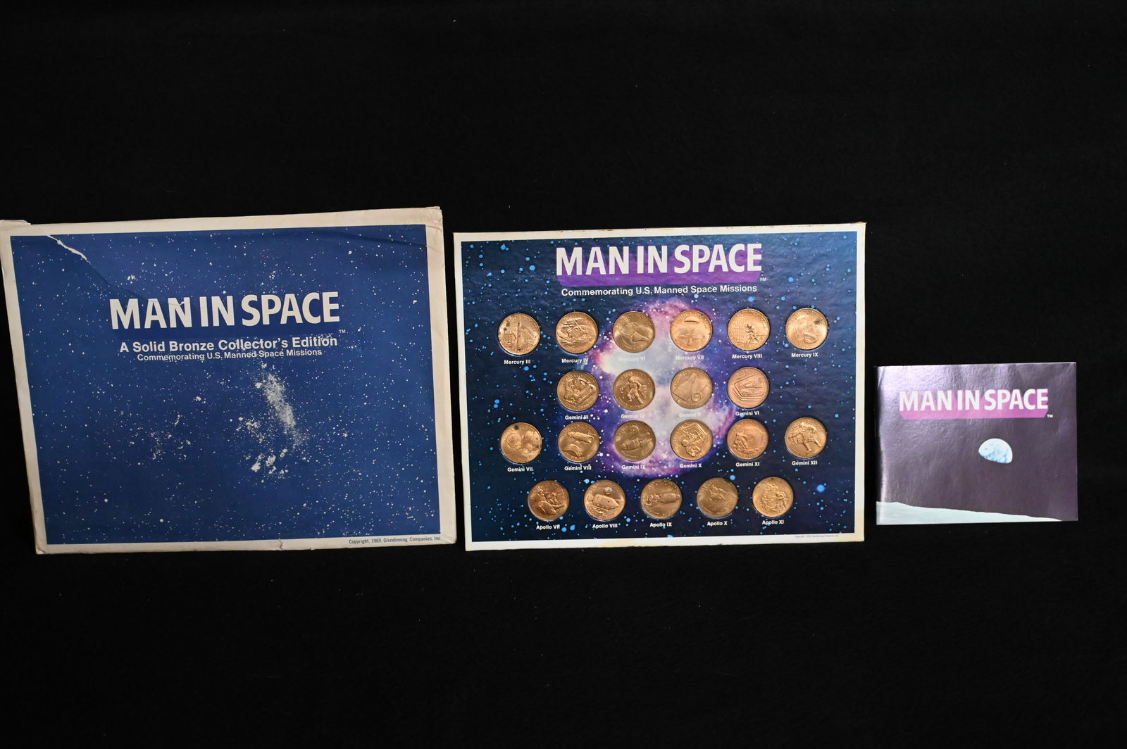 1969 NASA Man in Space 21 Bronze Medal Set Commemorating U.S. Manned Space Missions. (1 of 5)