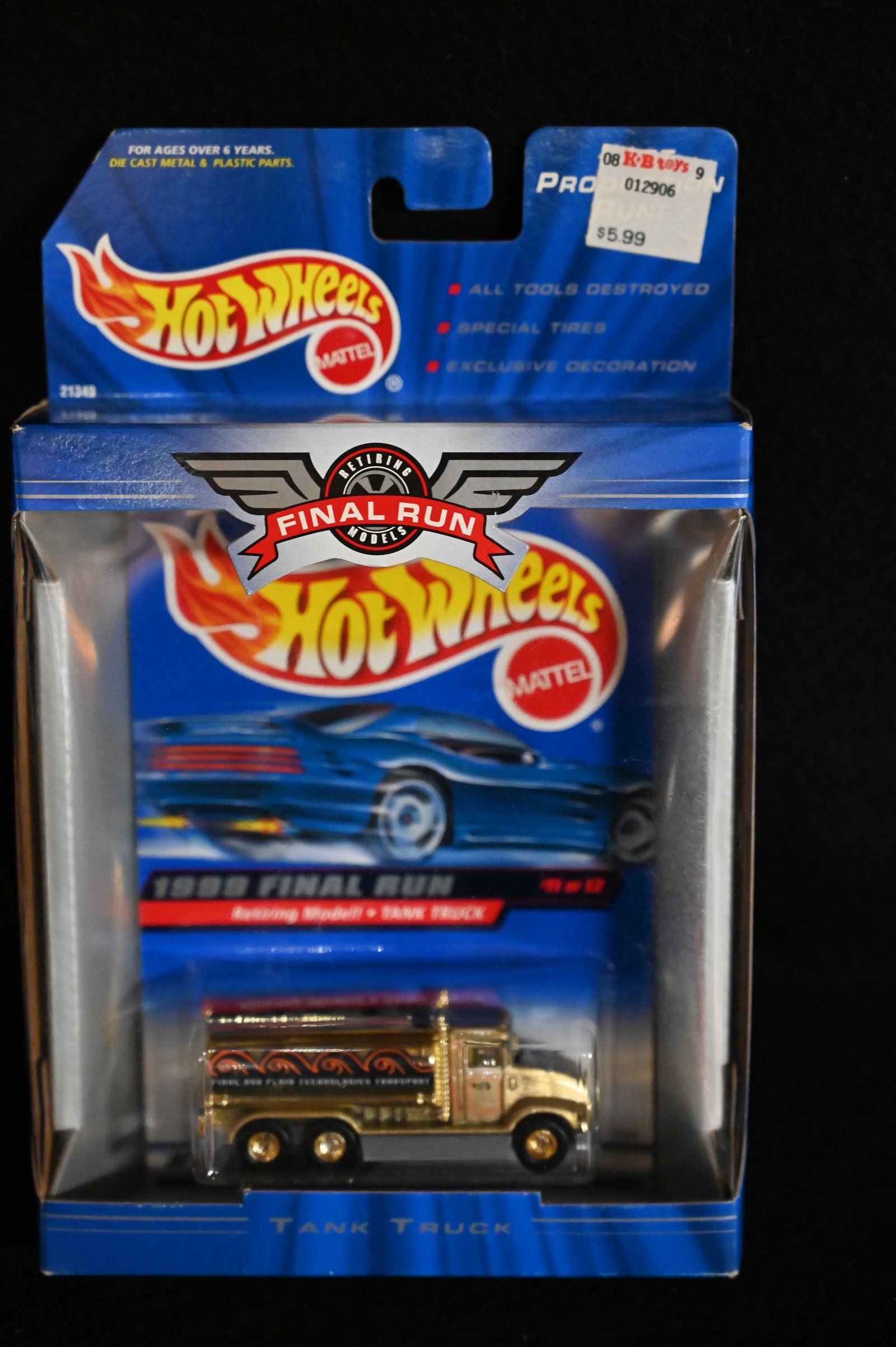 1998 Hot Wheels Final Run Tank Truck.: 1998 Hot Wheels Final Run Tank Truck.