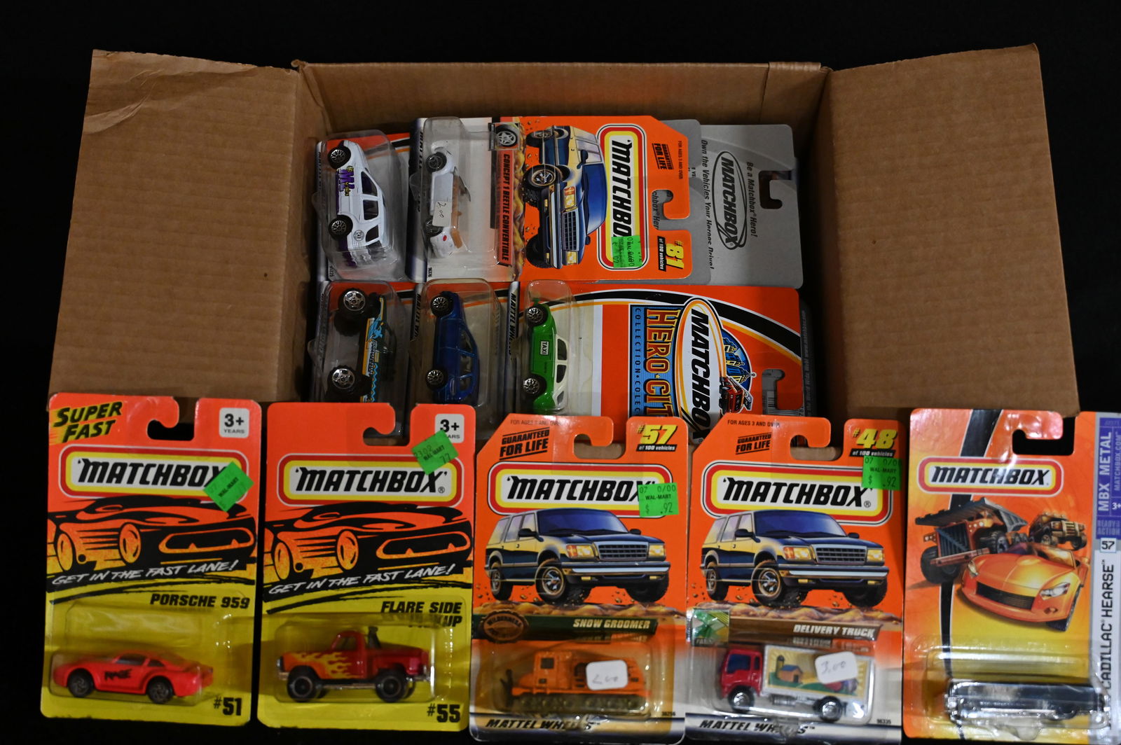 Matchbox Assortment contains 30 cars. All cars are brand new and in their original card. We made: Matchbox Assortment contains 30 cars. All cars are brand new and in their original card. We made sure the number of cars was correct and did not search through them. Most or all appear to be 1990-2017