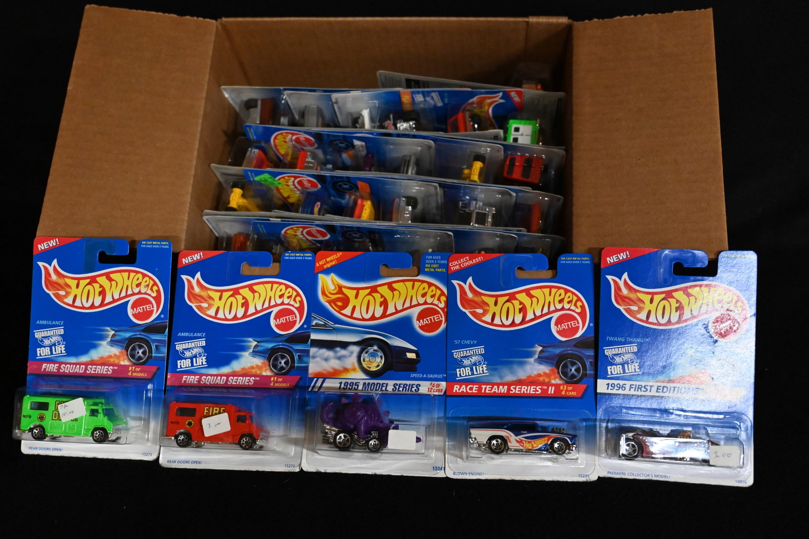 Mattel Hot Wheels Assortment contains 30 cars. All cars are brand new and in their original card.: Mattel Hot Wheels Assortment contains 30 cars. All cars are brand new and in their original card. We made sure the number of cars was correct and did not search through them. Most or all appear to be 
