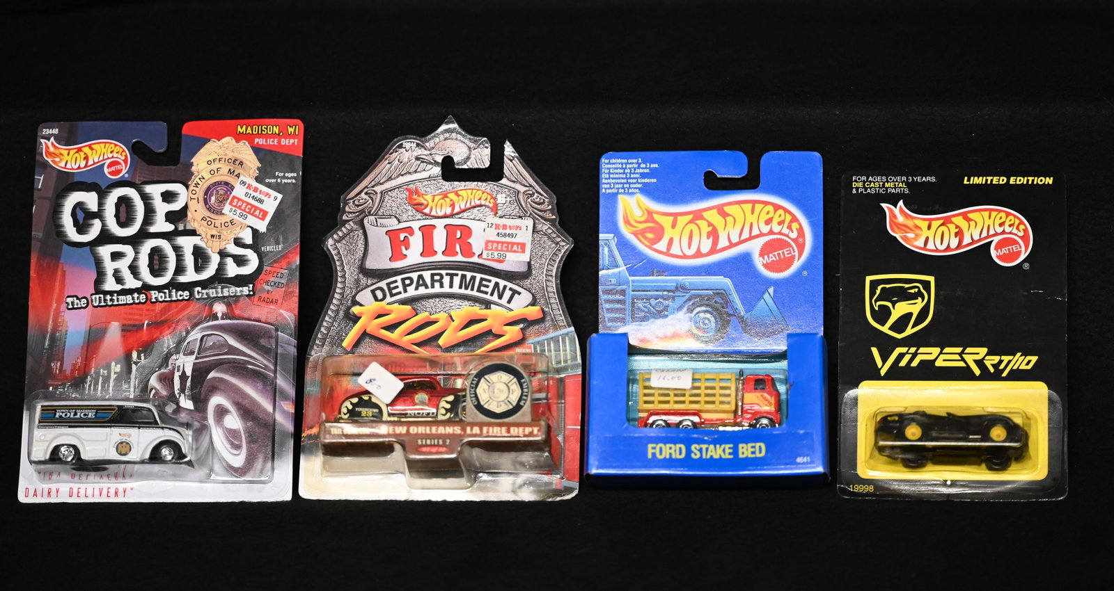 4 Hot Wheels Limited Edition and Rare Cars. 1990-2000.: 4 Hot Wheels Limited Edition and Rare Cars. 1990-2000.