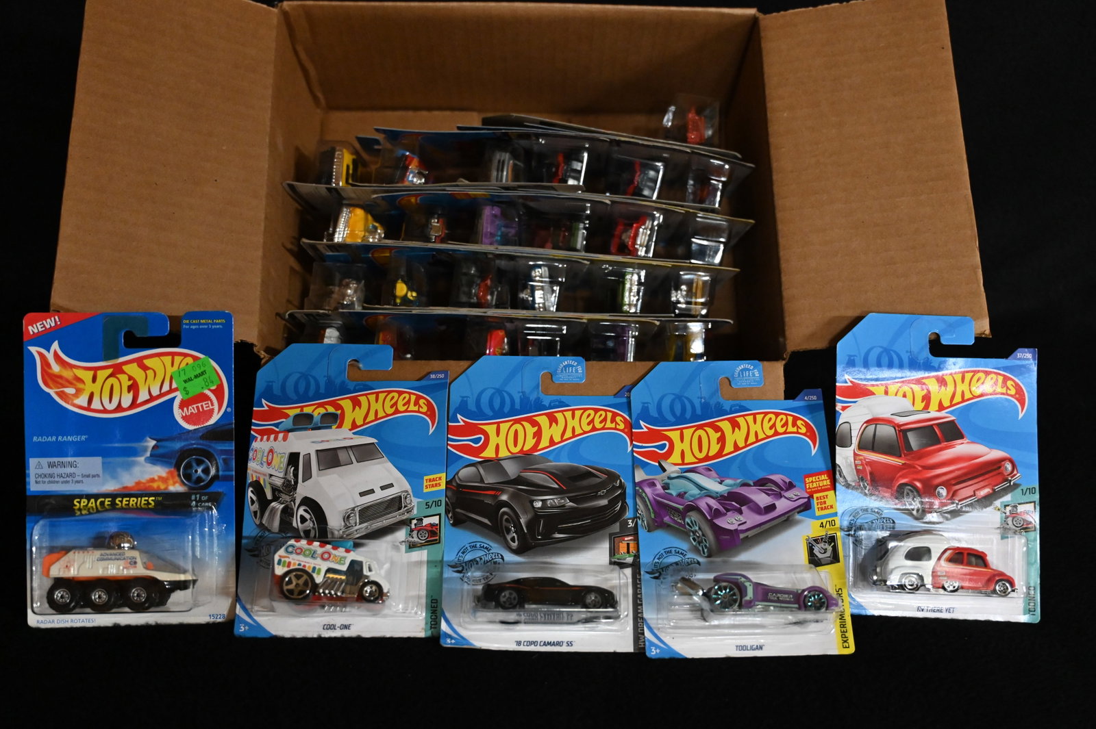 Mattel Hot Wheels Assortment contains 30 cars. All cars are brand new and in their original card.: Mattel Hot Wheels Assortment contains 30 cars. All cars are brand new and in their original card. We made sure the number of cars was correct and did not search through them. Most or all appear to be 