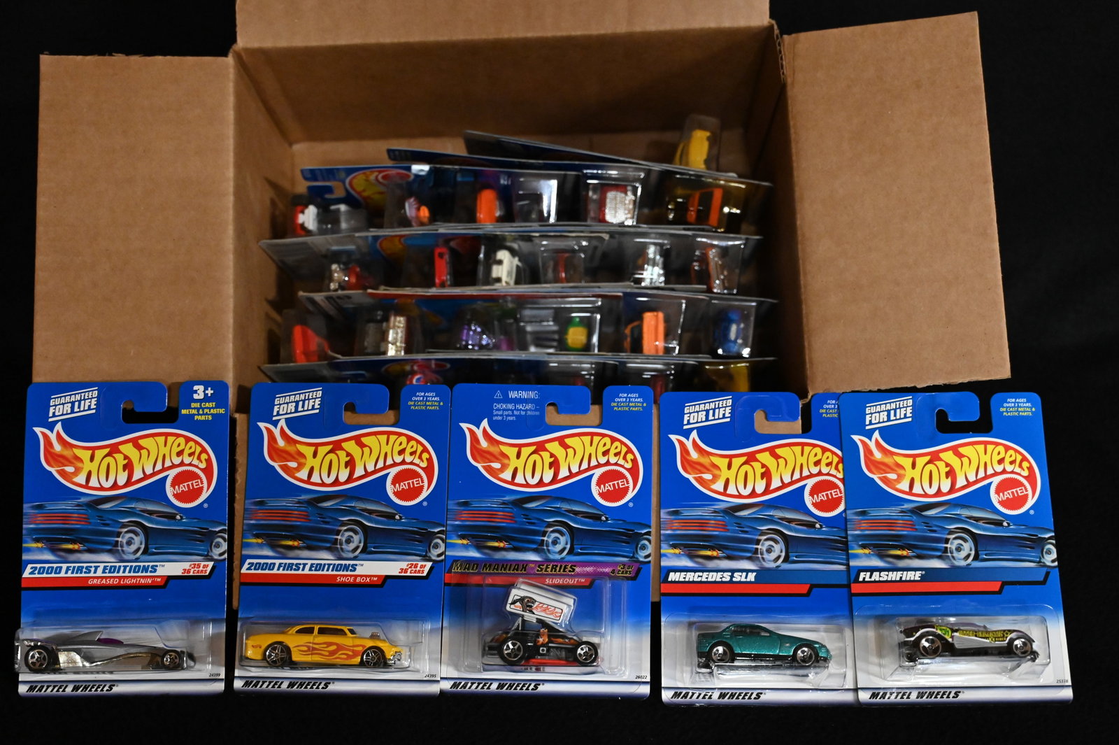 Mattel Hot Wheels Assortment contains 30 cars. All cars are brand new and in their original card.: Mattel Hot Wheels Assortment contains 30 cars. All cars are brand new and in their original card. We made sure the number of cars was correct and did not search through them. Most or all appear to be 