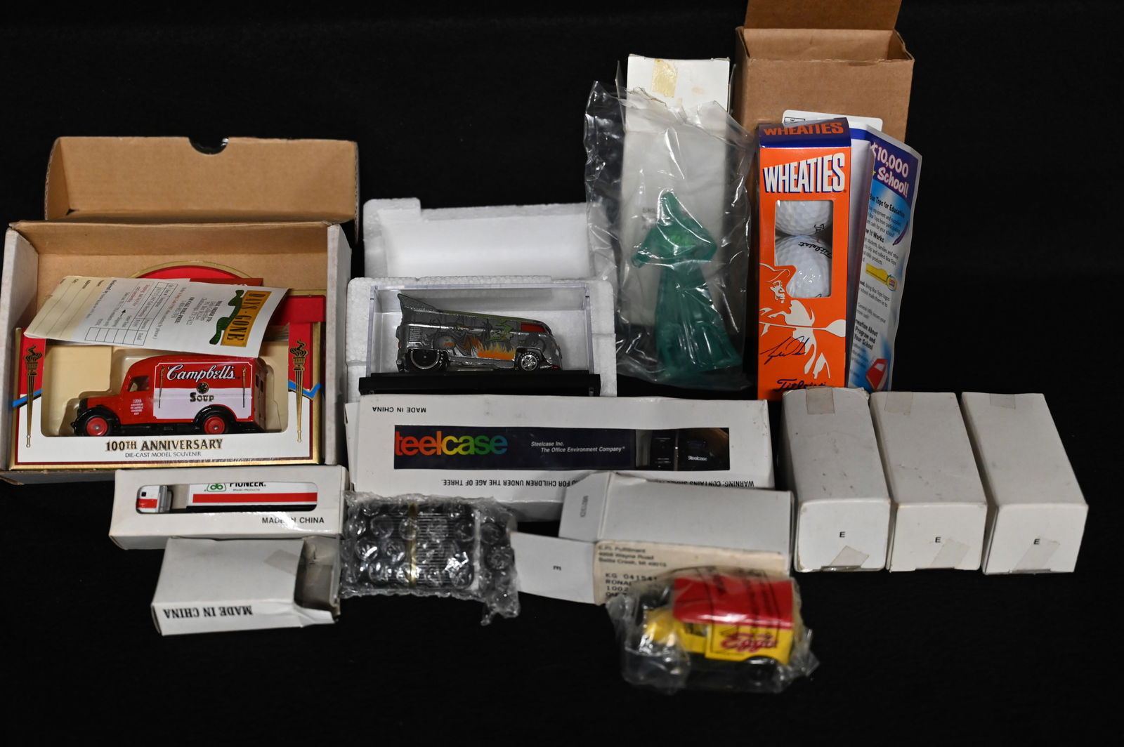 Group of 11 Mail Order Die Cast Cars and Semi Trucks and Trailers with a VW Bus Custom Painted. (1 of 11)