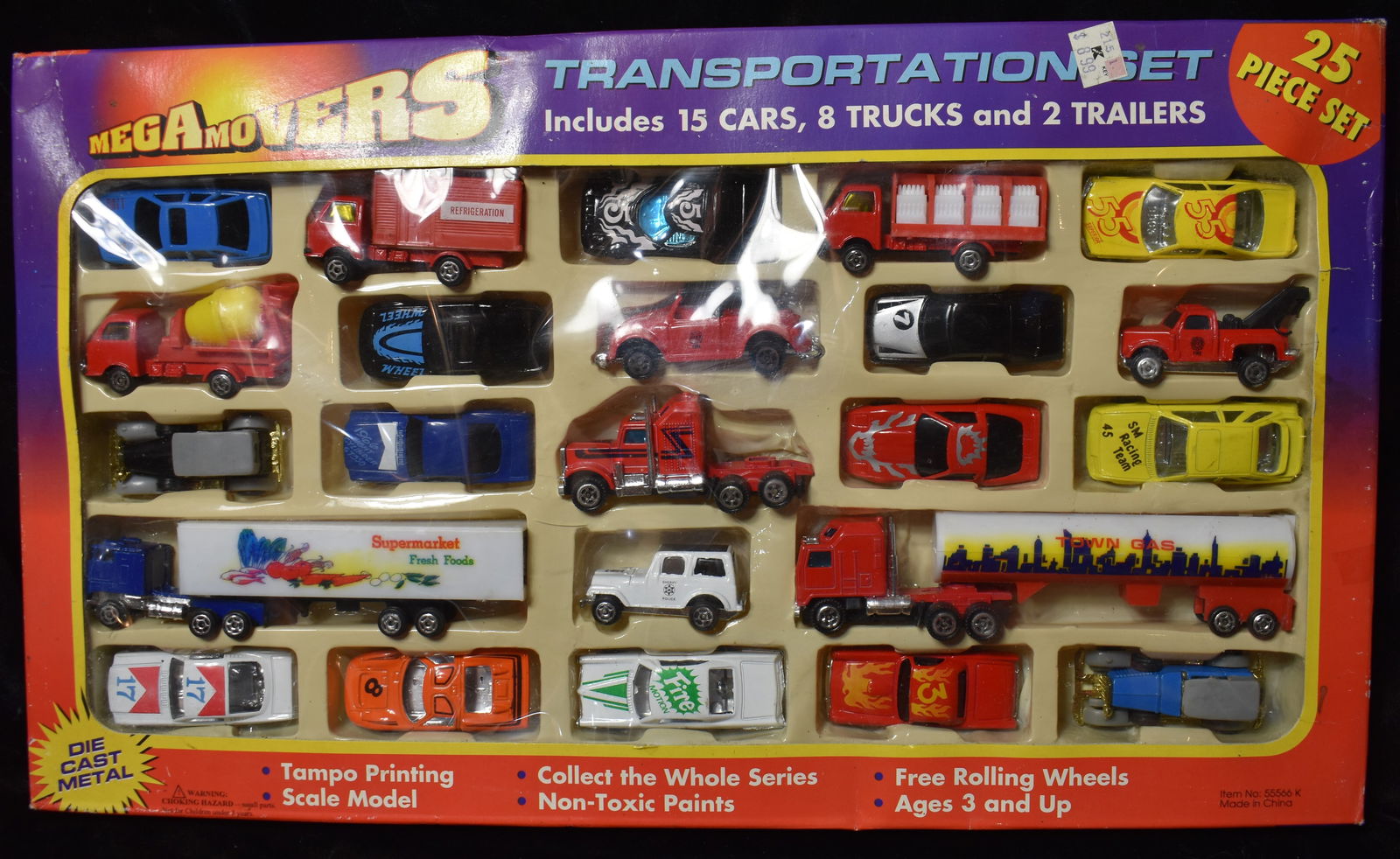 Vintage MEGA MOVERS 1:64 Scale Diecast Toy Transportation Vehicle Set, NEW! (1 of 3)