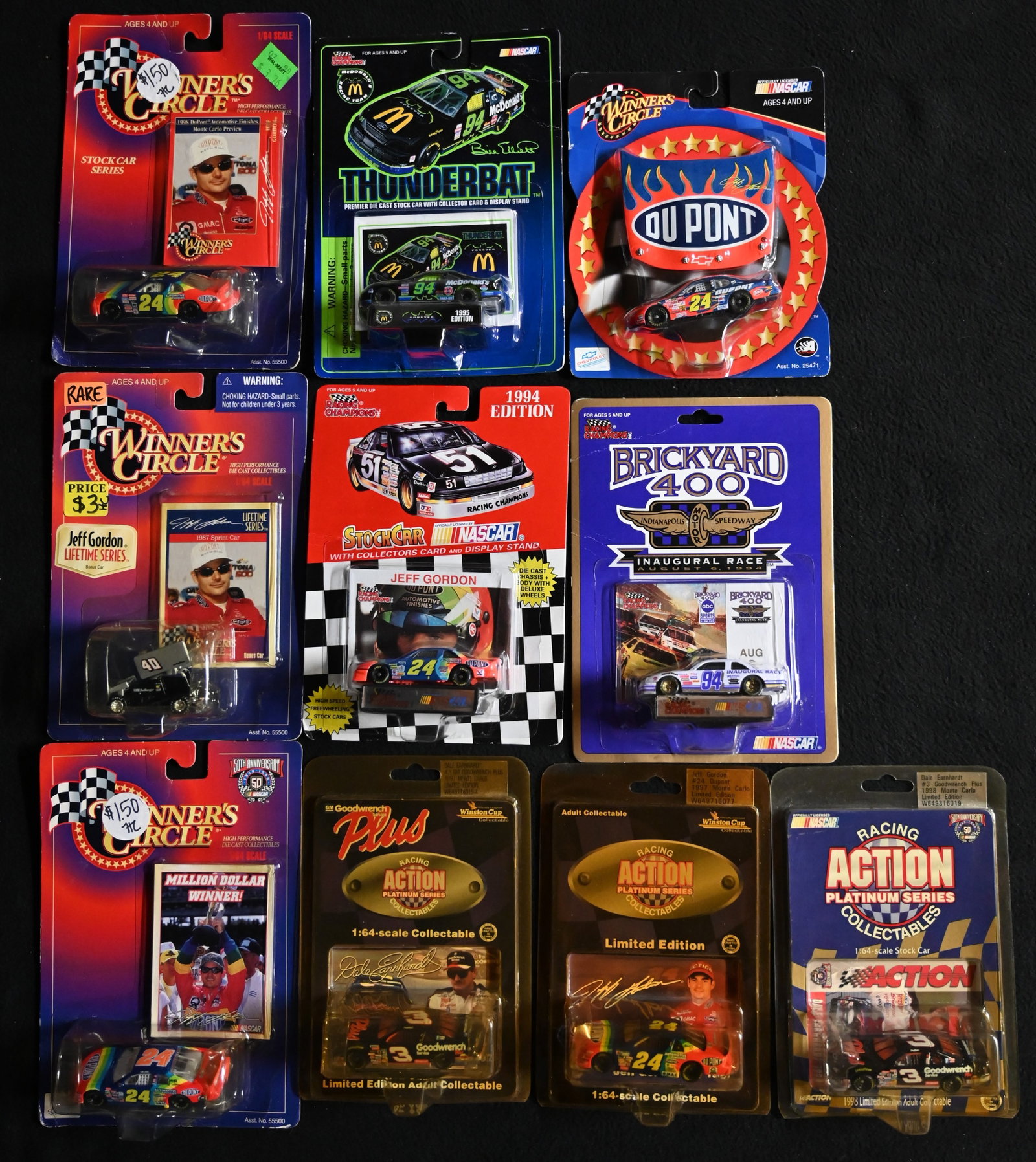 10 Winners Circle & Action Racing 1:64 scale Diecast cars. Includes Dale Earnhardt, Jeff Gordon,: 10 Winners Circle & Action Racing 1:64 scale Diecast cars. Includes Dale Earnhardt, Jeff Gordon, Bill Elliott. Late 90's to early 2000's.