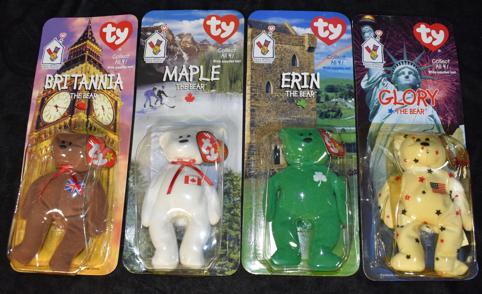 TY McDonalds Beanie Baby Erin Maple Britannia Glory 1999 SET OF 4 (1 of 2)