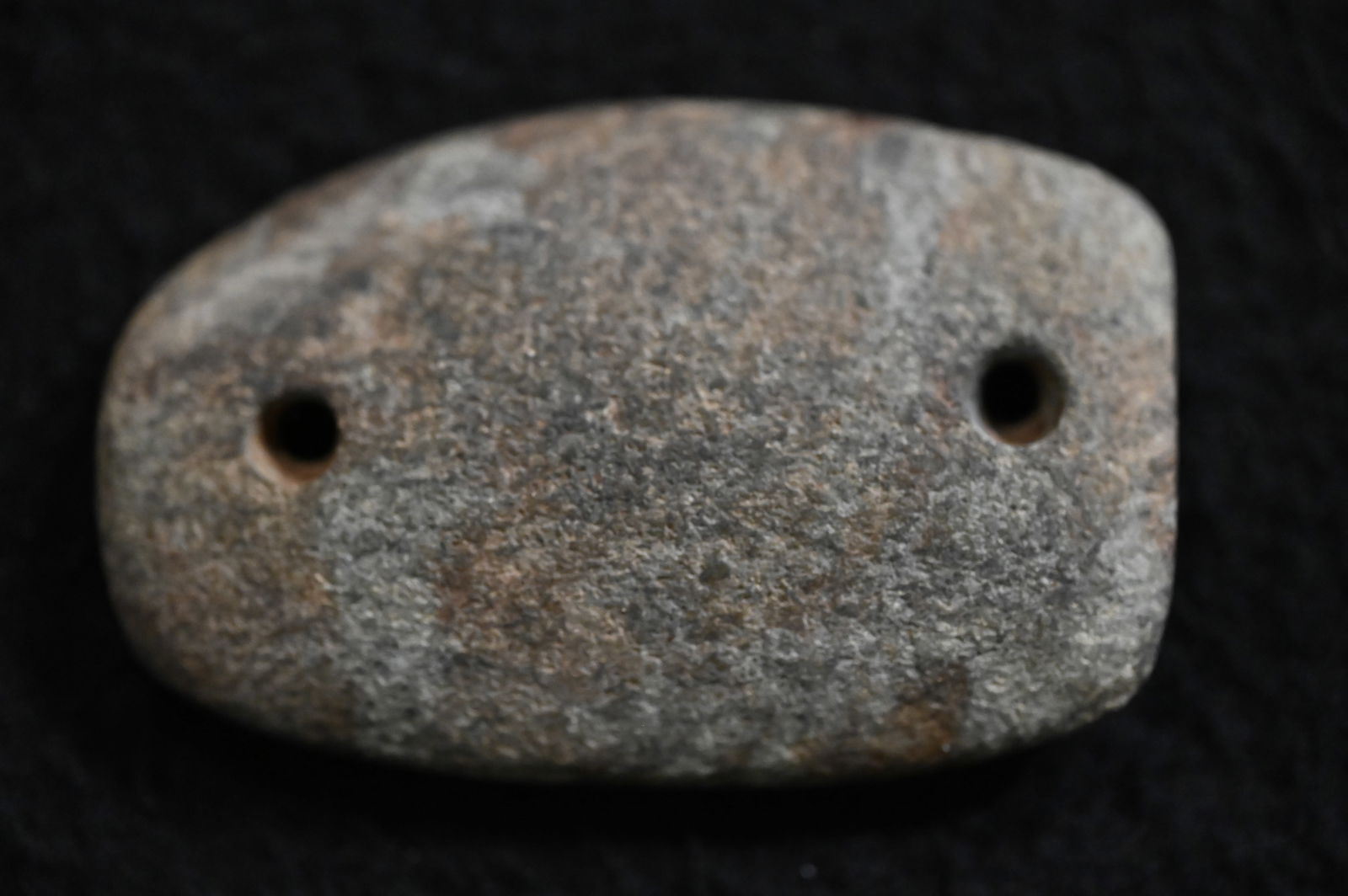 2 Hole Gorget 2 9/16" made out of a green Hardstone Found in Macon Co. Missouri Ex: John Bender,: 2 Hole Gorget 2 9/16" made out of a green Hardstone Found in Macon Co. Missouri Ex: John Bender, Matt Lay Collections. Key words: Ancient, Prehistoric Native American Indian Artifacts, Arrowheads, Sto