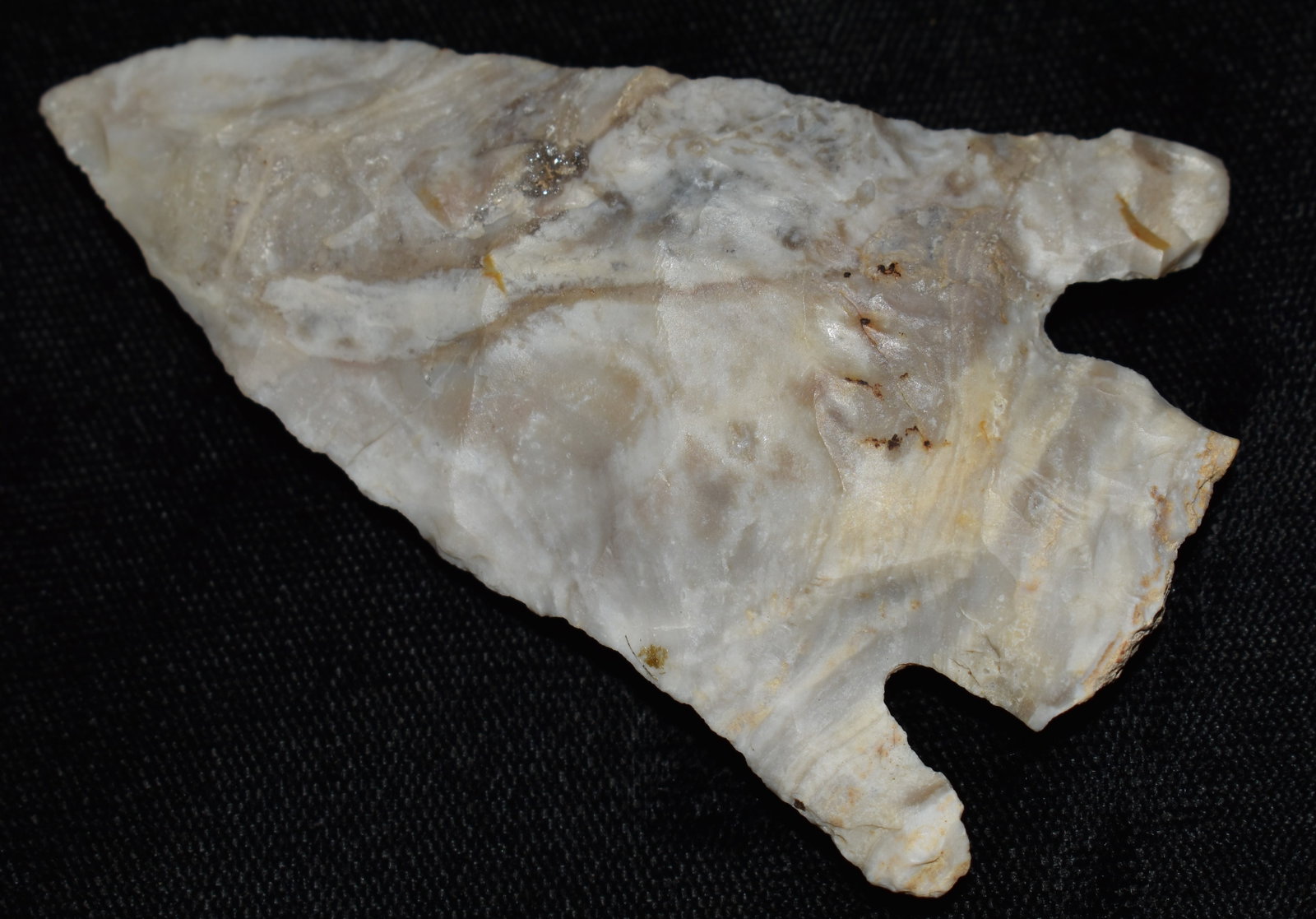 3" Mozarkite Smith Arrowhead found in Johnson County, Missouri: 3" Mozarkite Smith Arrowhead found in Johnson County, Missouri. Ex Tim Patrick Collection. Key words: Ancient, Prehistoric Native American Indian Artifacts, Arrowheads, Stone Tools