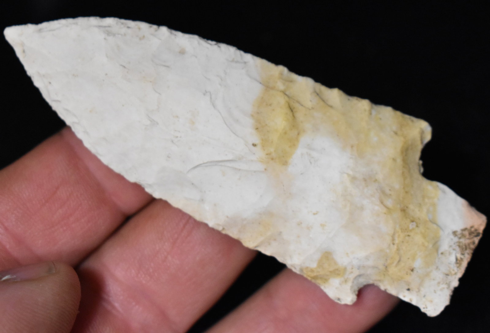 3 1/2" Burlington Etley found in St Charles County, Missouri: 3 1/2" Burlington Etley found in St Charles County, Missouri. Exhibits correct manufacture and excellent patination. Ex Tim Patrick Collection. Key words: Ancient, Prehistoric Native American Indian A