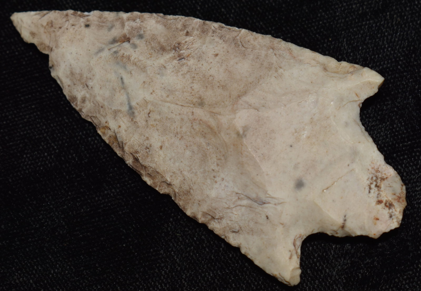 3 1/8" Morrow Mountain Arrowhead found in St Charles County, Missouri: 3 1/8" Morrow Mountain Arrowhead found in St Charles County, Missouri. Similar to a hidden valley with exception of the overall flaking and basal thickness. A point variety we rarely see. Ex Tim Patri
