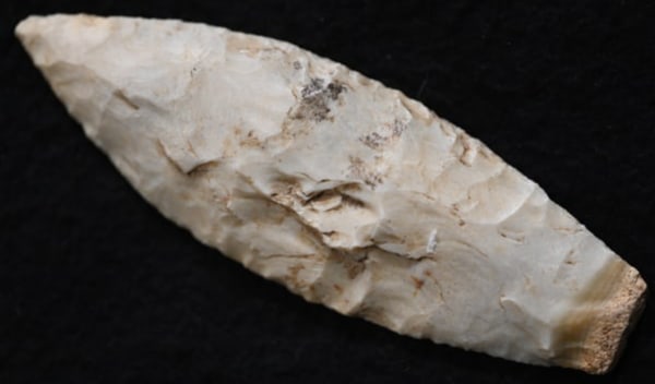 4 1/4" Sedalia Found in Marion Co. Missouri Ex: James Vroom Collection.: 4 1/4" Sedalia Found in Marion Co. Missouri Ex: James Vroom Collection. Key words: Ancient, Prehistoric Native American Indian Artifacts, Arrowheads, Stone Tools