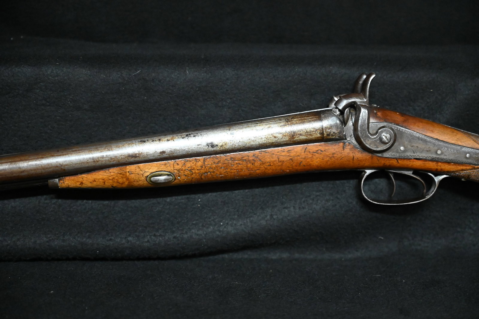 Parker London Fine Twist Percussion Double Barrel Shotgun 46 1/2" Long and in Great Condition "Not: Parker London Fine Twist Percussion Double Barrel Shotgun 46 1/2" Long and in Great Condition "Not tested or recommended for use".