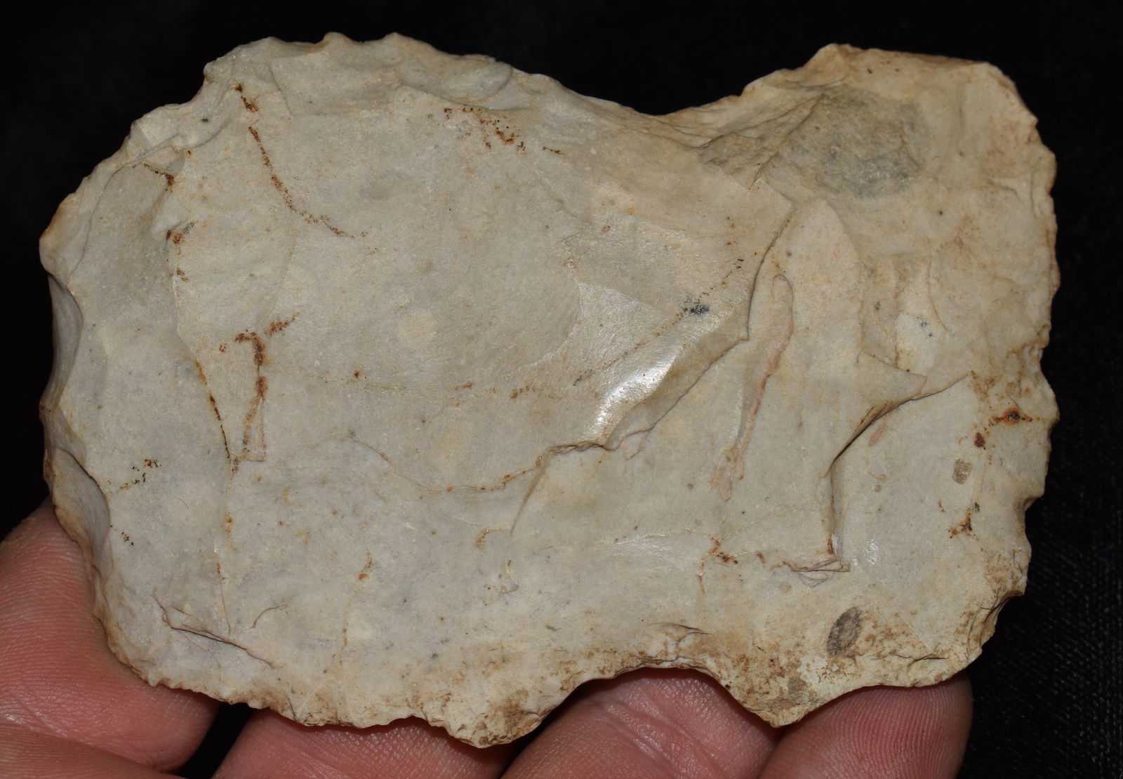 4" Chert Axe found in Johnson County, Missouri w/ heavy use polish: 4" Chert Axe found in Johnson County, Missouri w/ heavy use polish. Correct manufacture w/ excellent patination and use wear. Ex Tim Patrick Collection