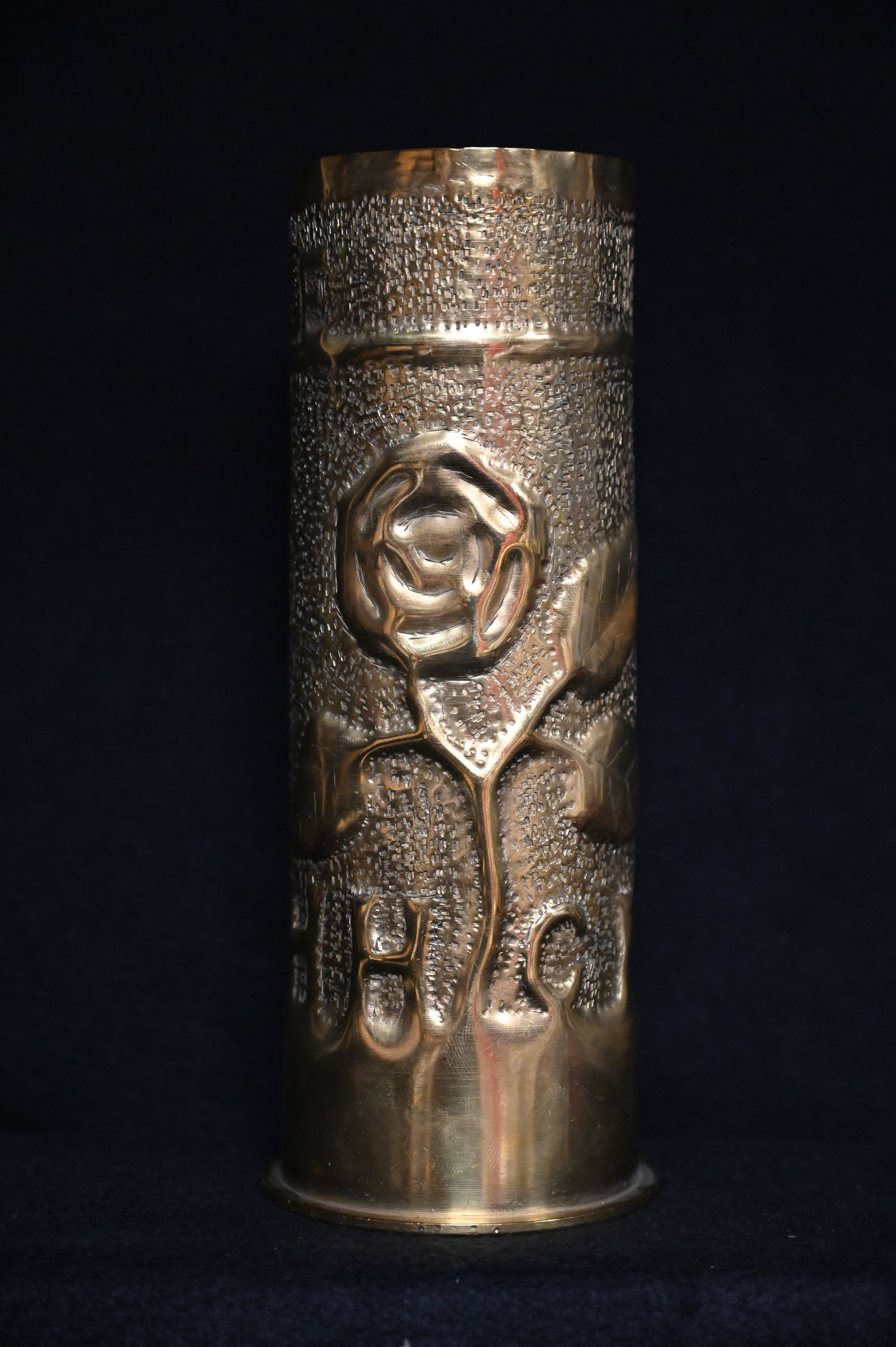 WW1 Trench Art Mortar Shell with HHCI France 1918 on it stands 9 inches tall.: WW1 Trench Art Mortar Shell with HHCI France 1918 on it stands 9 inches tall.