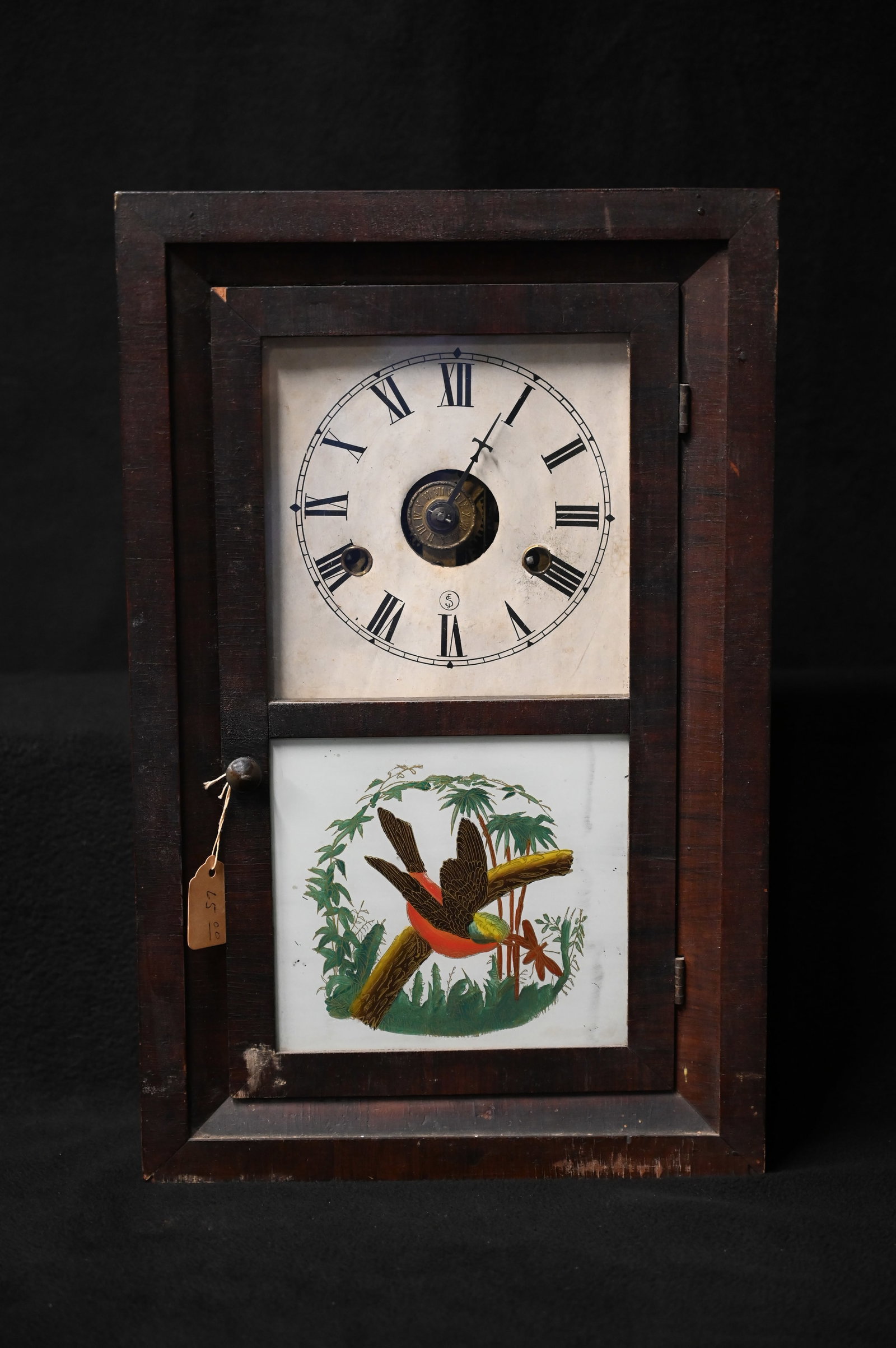 Ansonia Black Onyx Mantle Clock. Missing the key, both hands, and the pendulum. The rest of the: Ansonia Black Onyx Mantle Clock. Missing the key, both hands, and the pendulum. The rest of the clock appears to be in good condition. Stands 9 5/8 inches tall.