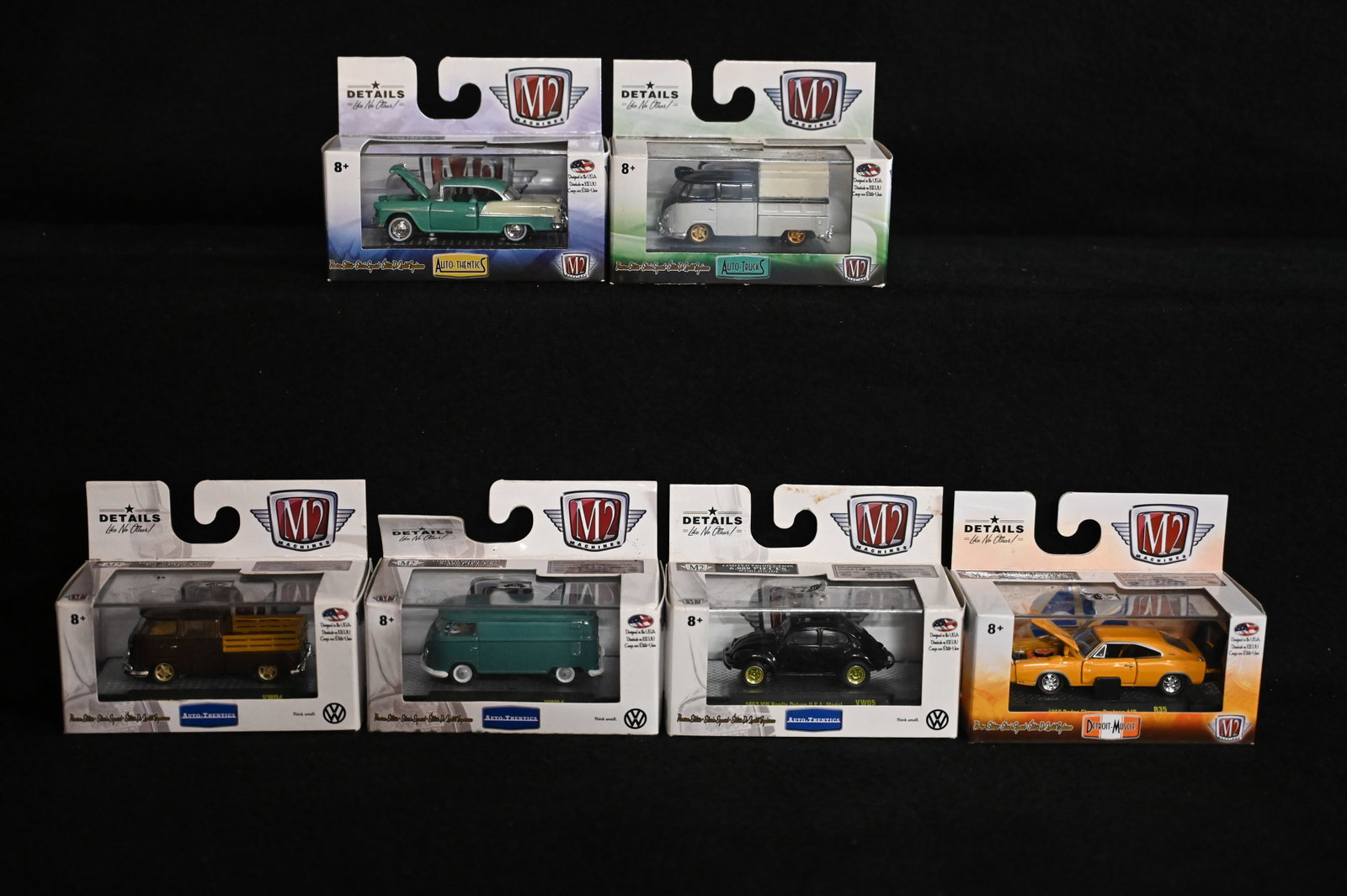6 M2 Machines 2017 Auto Thentics VW Die Cast Cars in brand new condition.: 6 M2 Machines 2017 Auto Thentics VW Die Cast Cars in brand new condition.