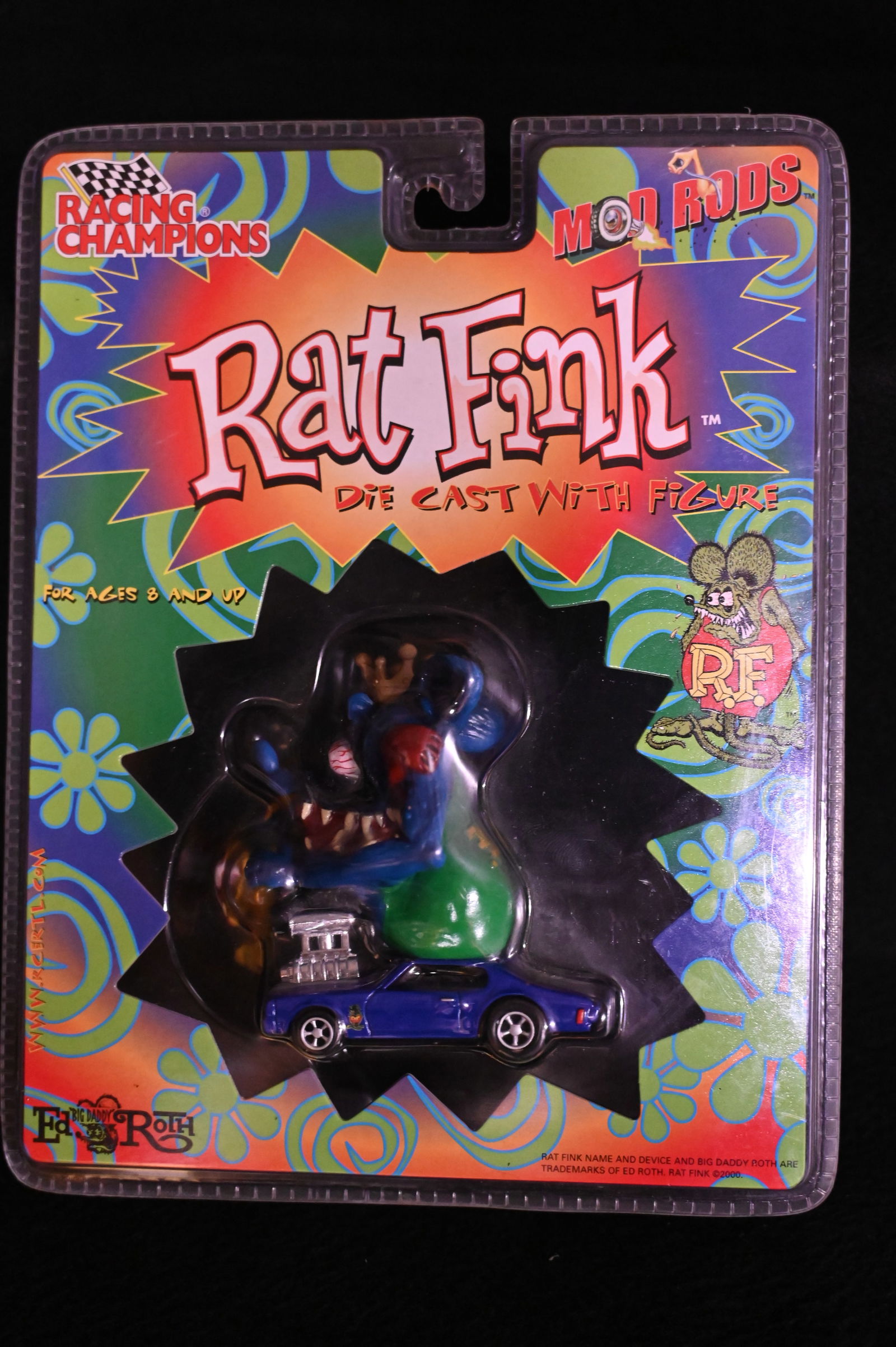 Rat Fink Mod Rods 2000 Racing Champions Die Cast Car with Rat Fink Figure.: Rat Fink Mod Rods 2000 Racing Champions Die Cast Car with Rat Fink Figure.