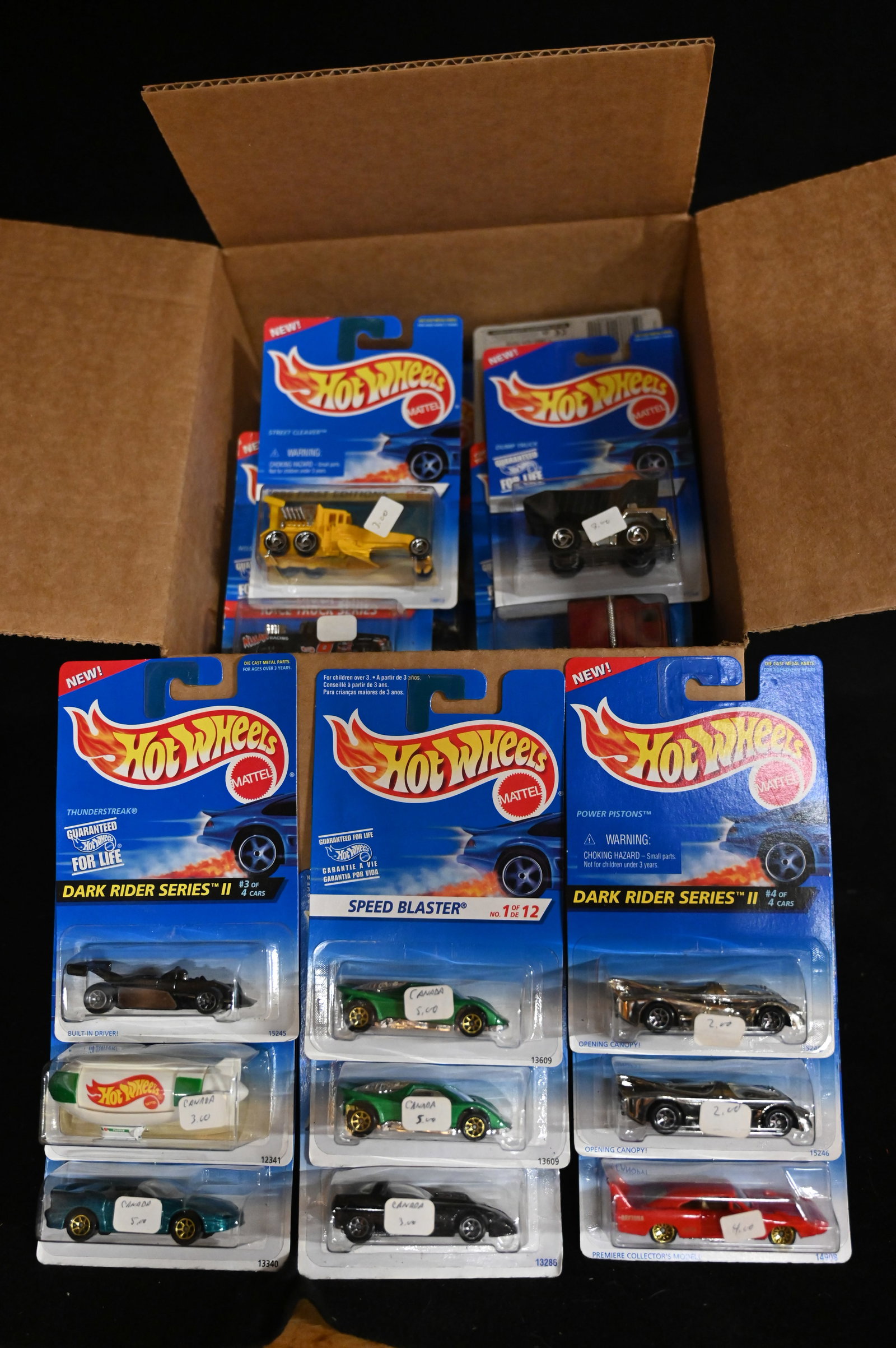 Mattel Hot Wheels Assortment contains 72 cars. All cars are brand new and in their original card.: Mattel Hot Wheels Assortment contains 72 cars. All cars are brand new and in their original card. We made sure the number of cars was correct and did not search through them. This box contains a mix o