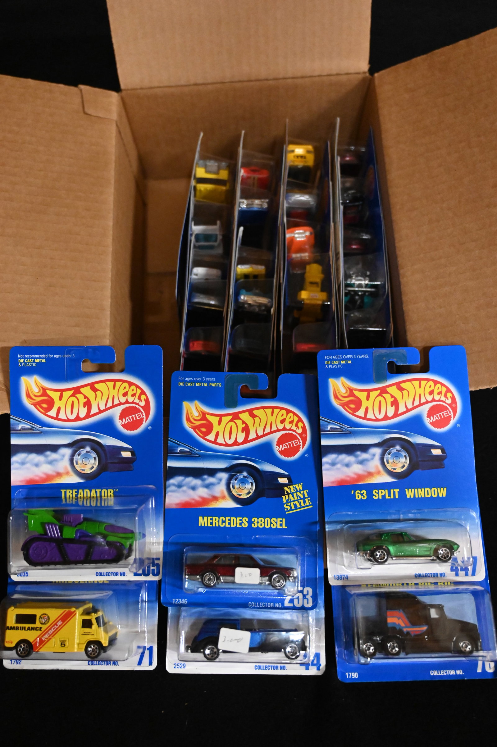 Mattel Hot Wheels Assortment contains 30 cars. All cars are brand new and in their original card.: Mattel Hot Wheels Assortment contains 30 cars. All cars are brand new and in their original card. We made sure the number of cars was correct and did not search through them. Most or all appear to be 