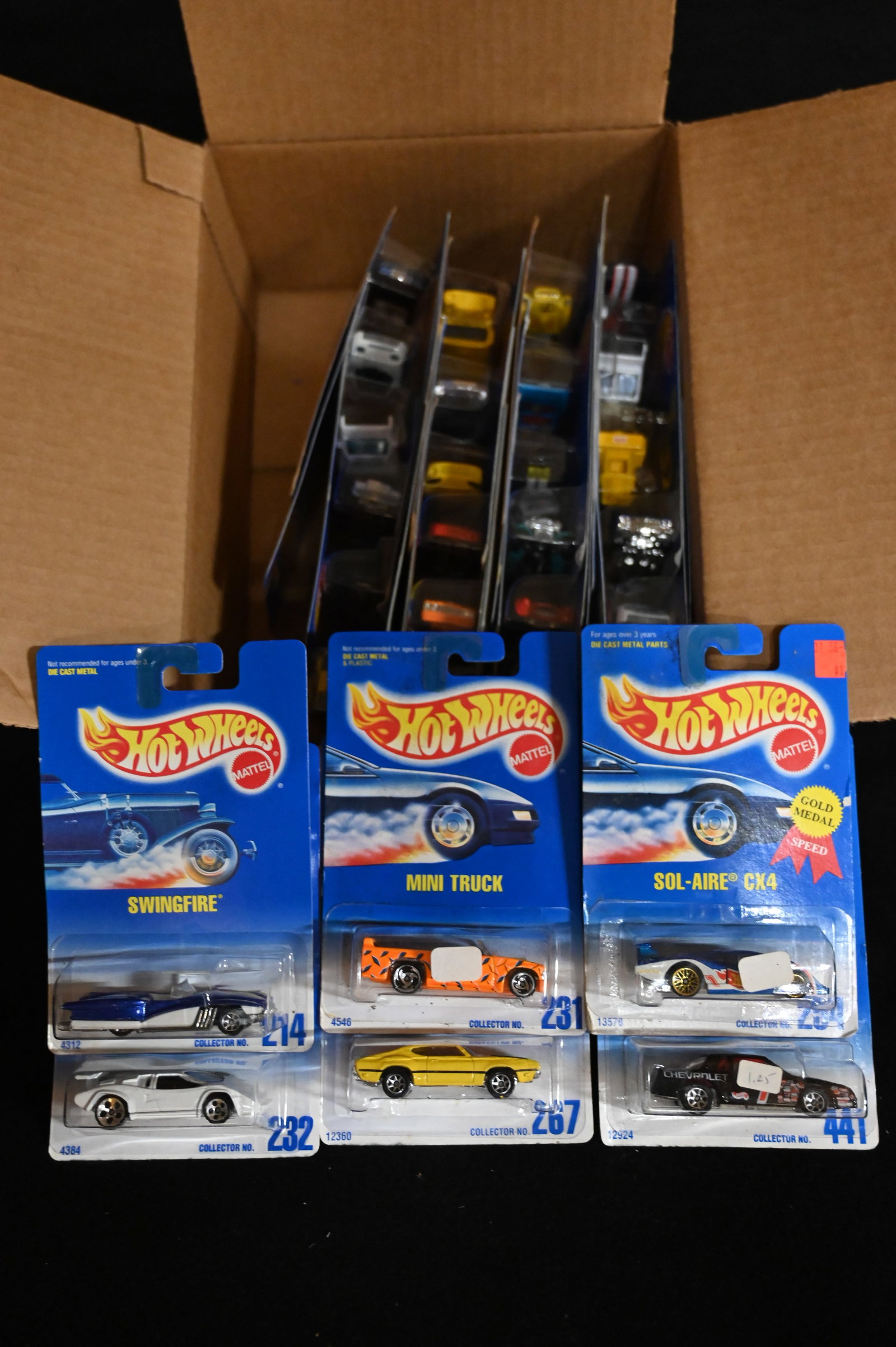 Mattel Hot Wheels Assortment contains 30 cars. All cars are brand new and in their original card.: Mattel Hot Wheels Assortment contains 30 cars. All cars are brand new and in their original card. We made sure the number of cars was correct and did not search through them. Most or all appear to be 