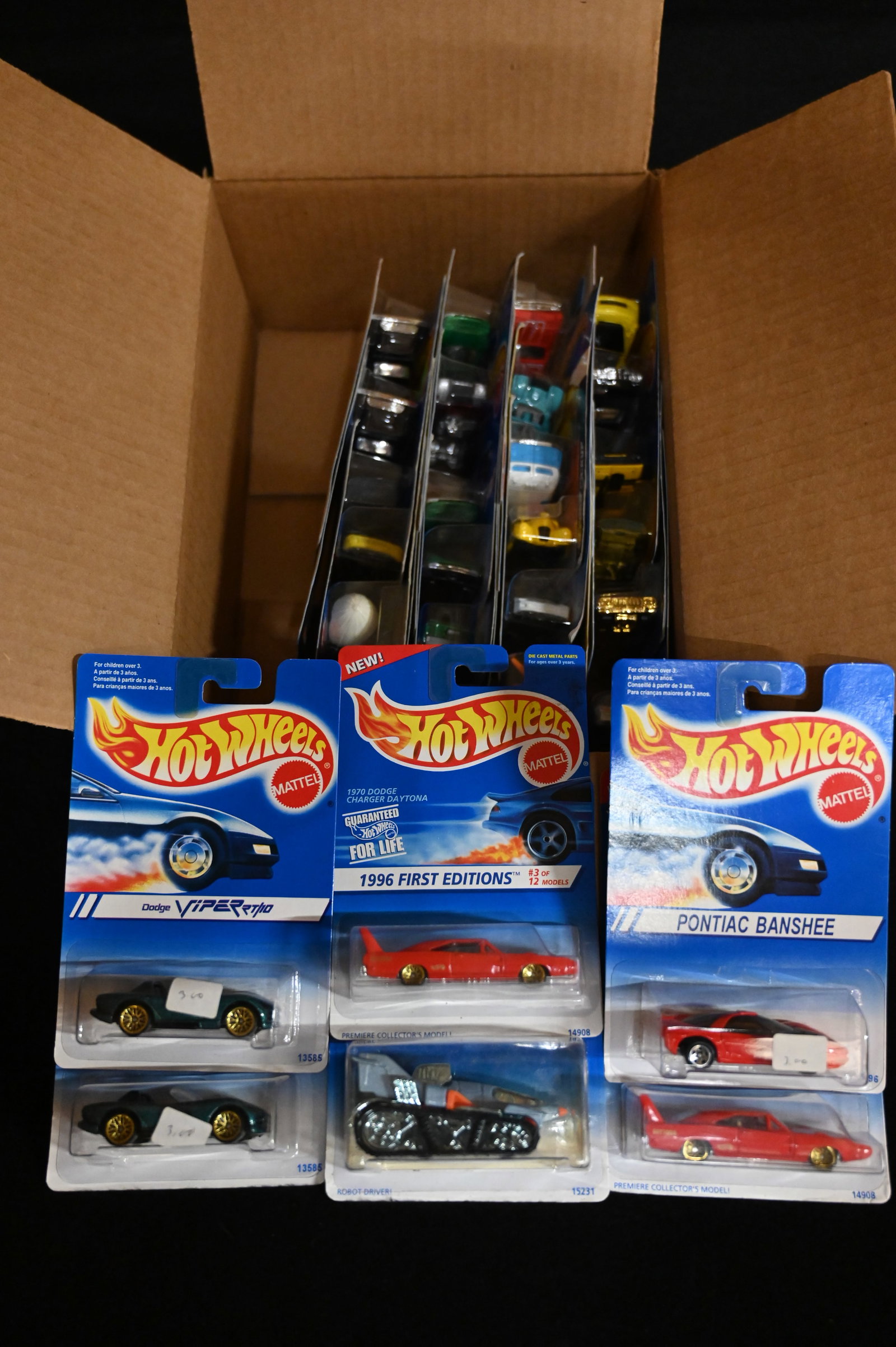 Mattel Hot Wheels Assortment contains 30 cars. All cars are brand new and in their original card.: Mattel Hot Wheels Assortment contains 30 cars. All cars are brand new and in their original card. We made sure the number of cars was correct and did not search through them. Most or all appear to be 